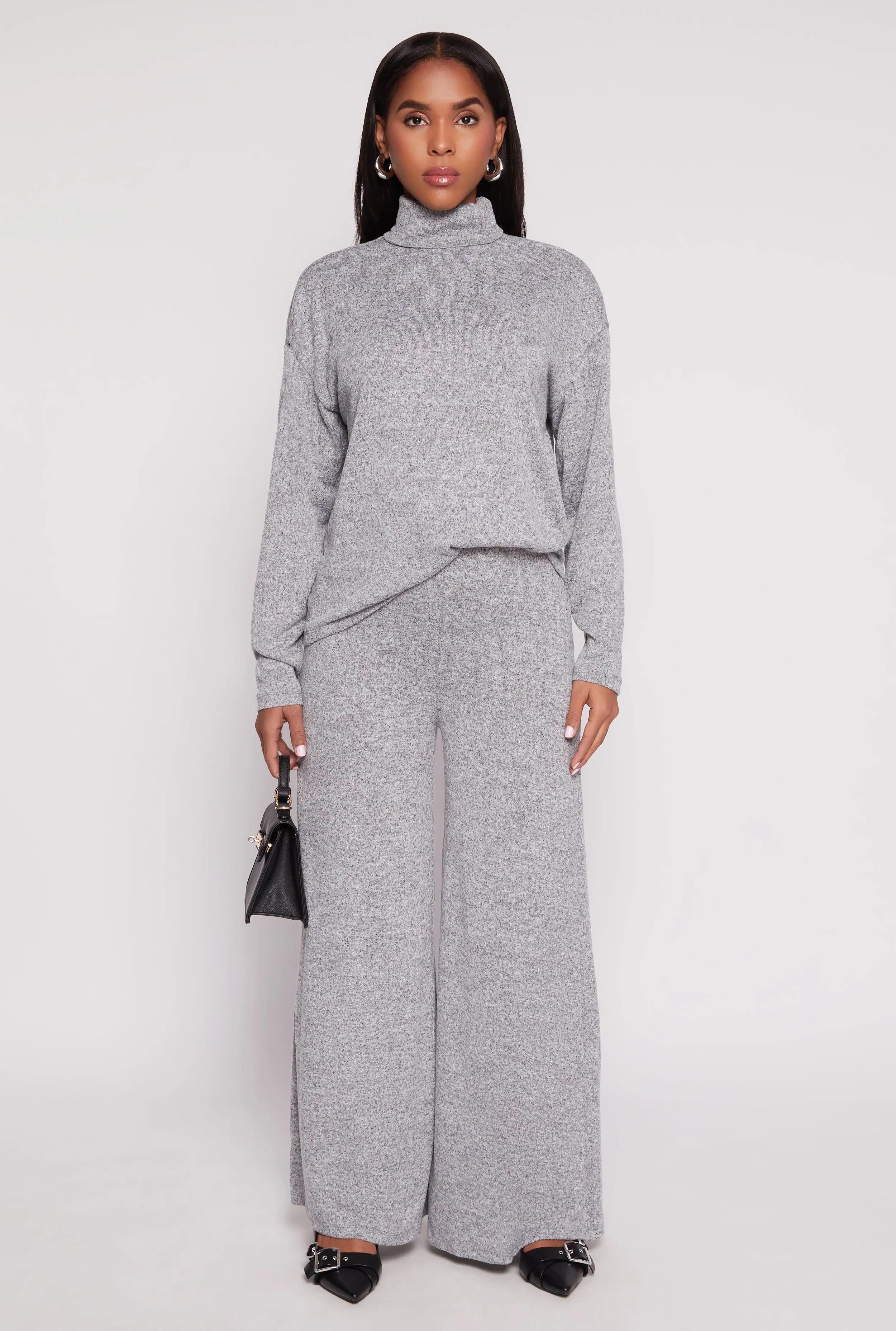 Brushed Knit Wide Leg Pants sold by Rainbow