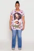 Plus Size Melanin Magic Ruched Graphic Top sold by Rainbow