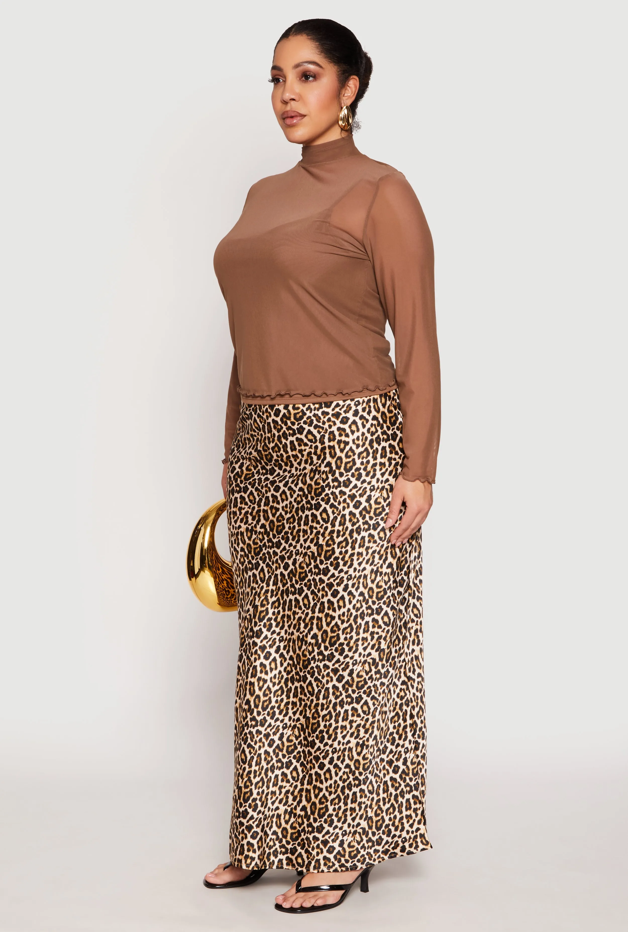 Plus Size Lined Mesh Mock Neck Top sold by Rainbow product image thumbnail 3