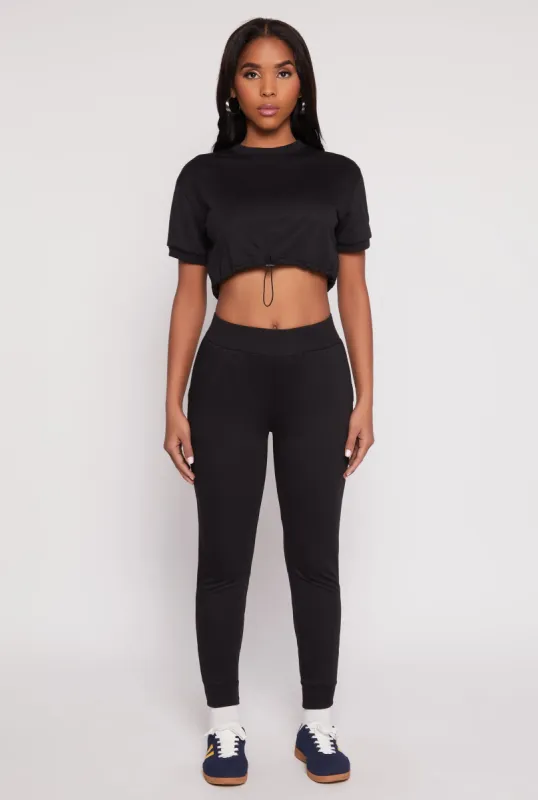 French Terry Pull On High Waisted Joggers sold by Rainbow