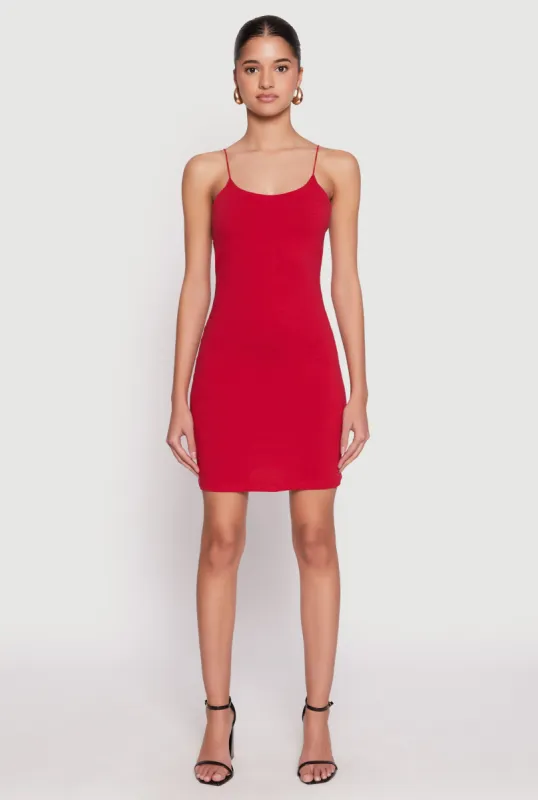 Scoop Neck Cami Bodycon Dress sold by Rainbow