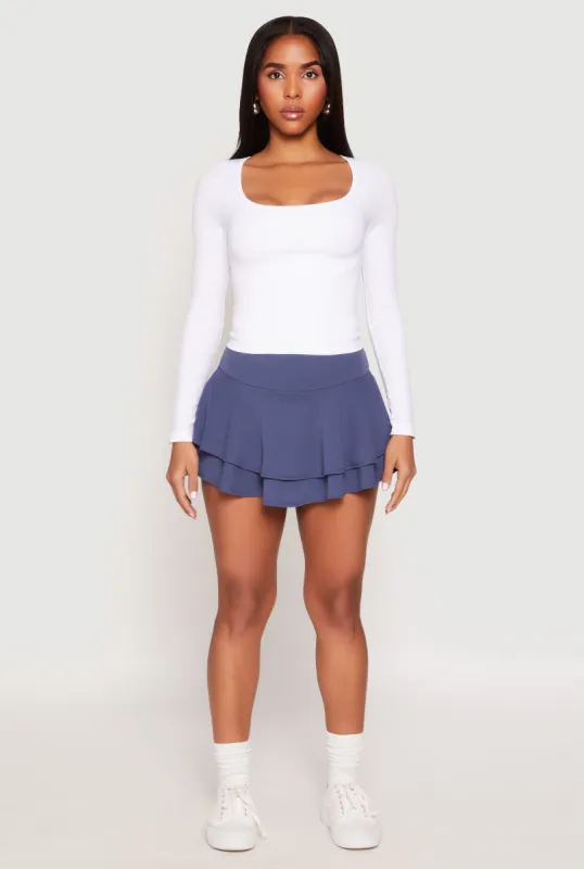 Crepe Knit Double Tiered Skort sold by Rainbow