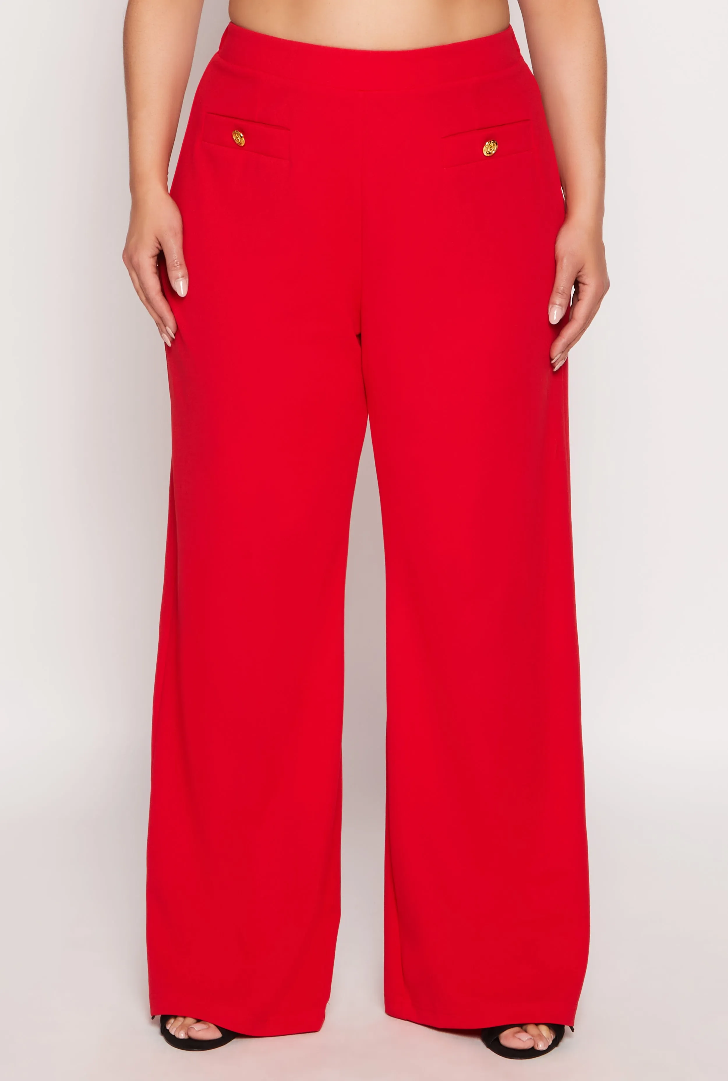 Plus Size Crepe Knit Wide Leg Dress Pants sold by Rainbow product image thumbnail 2