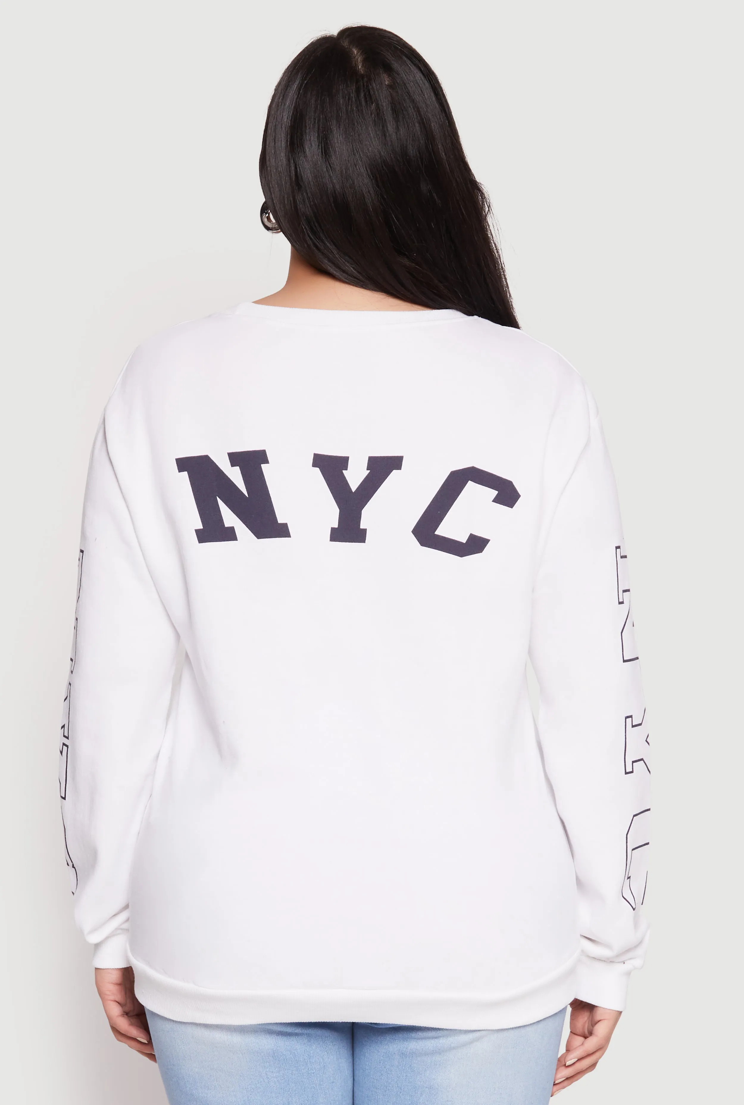 Plus Size NYC Crew Neck Sweatshirt sold by Rainbow product image thumbnail 5