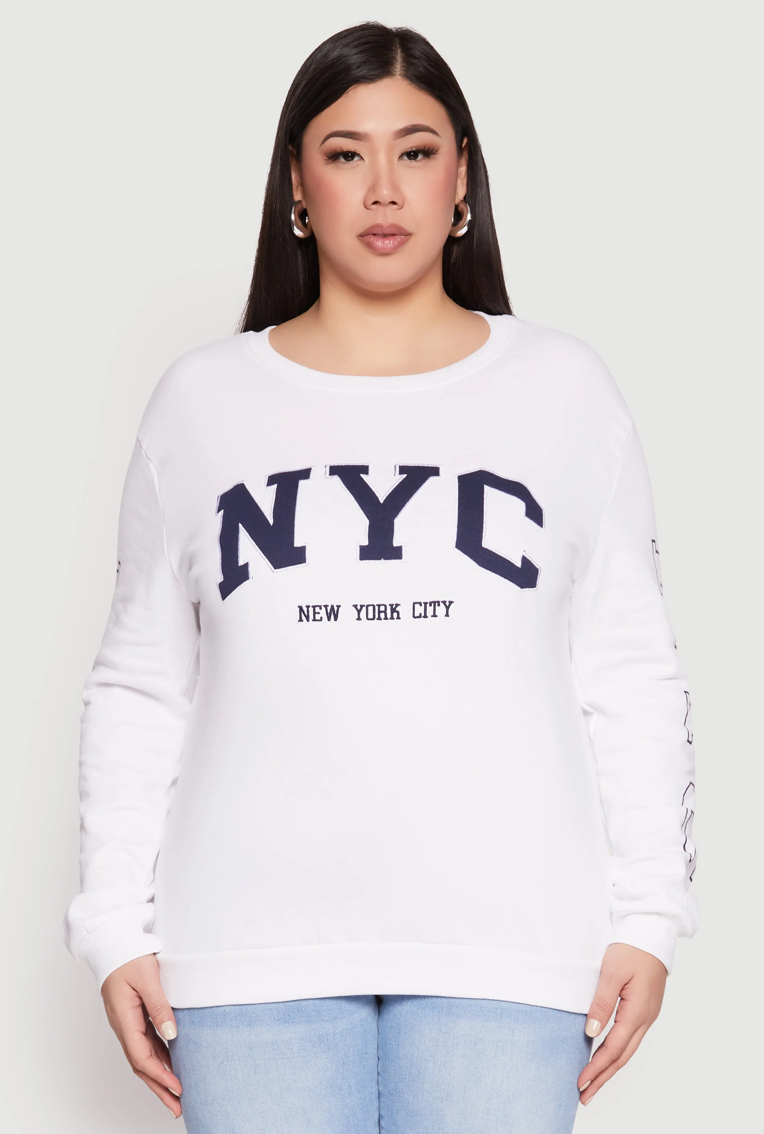 Plus Size NYC Crew Neck Sweatshirt sold by Rainbow product image thumbnail 2