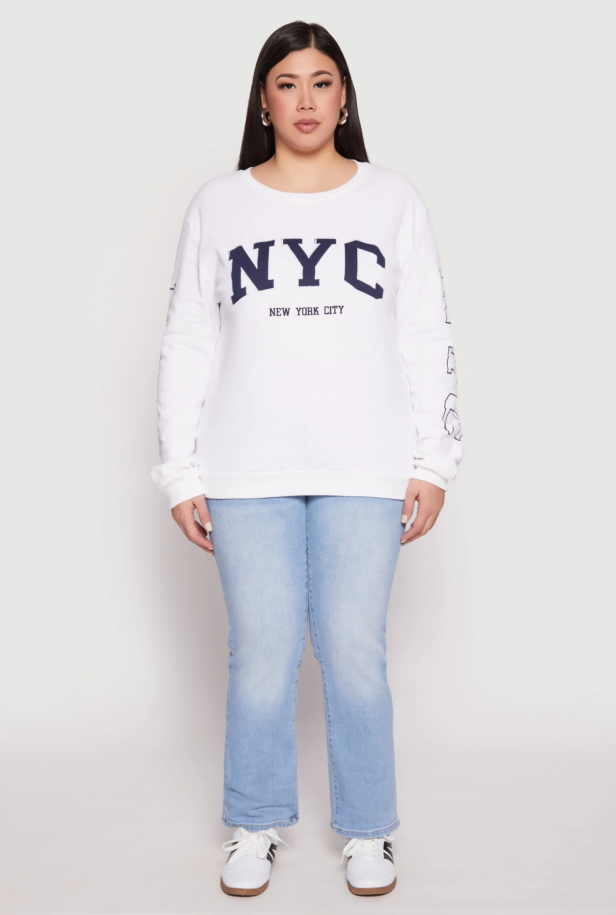 Plus Size NYC Crew Neck Sweatshirt sold by Rainbow