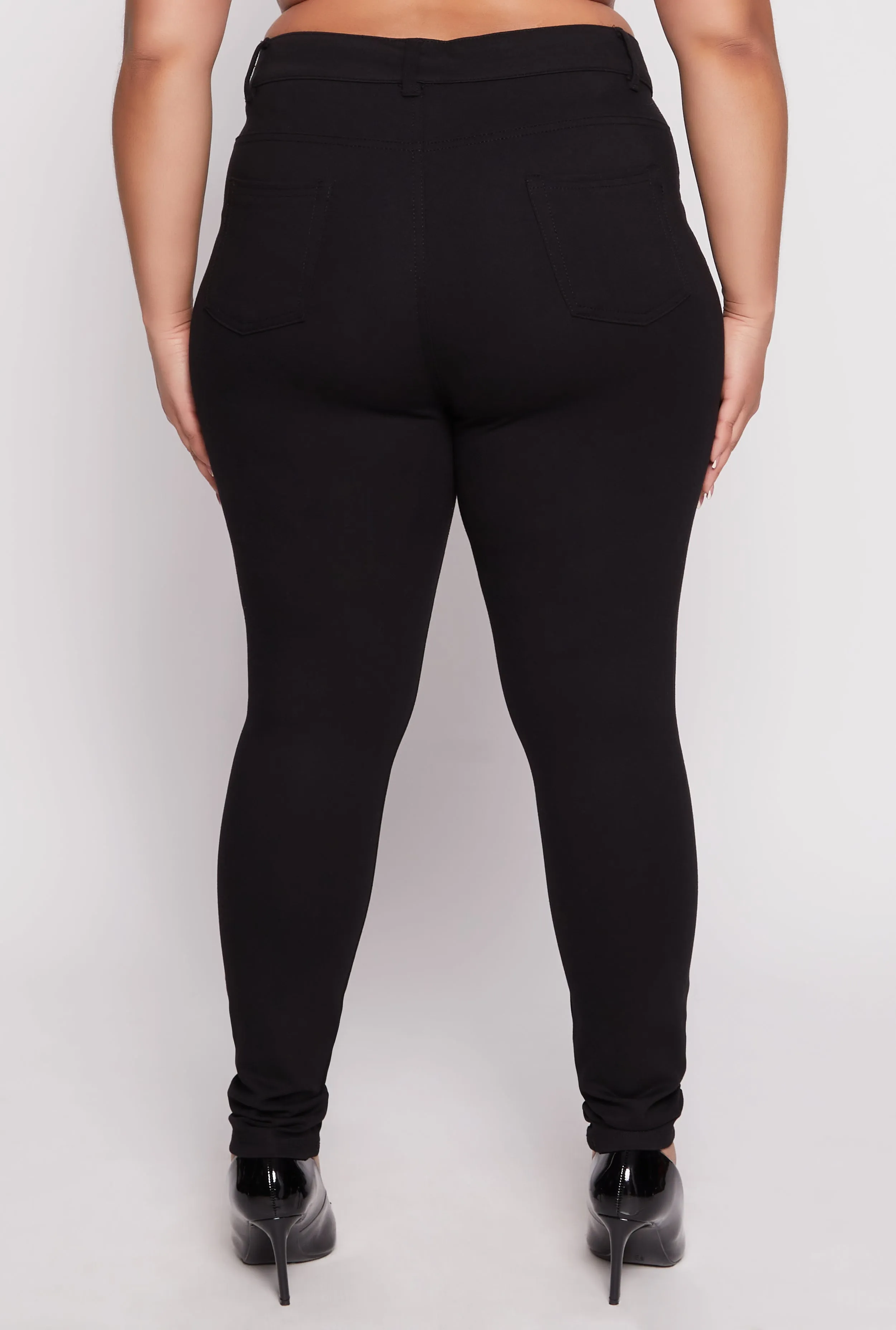Plus Size Ponte High Waisted Skinny Dress Pants sold by Rainbow product image thumbnail 5