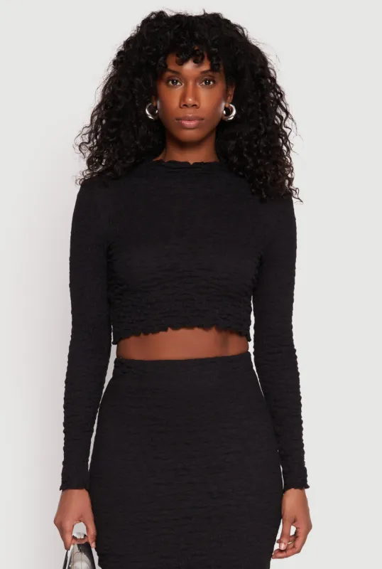 Almost Famous Textured Knit Crop Top sold by Rainbow