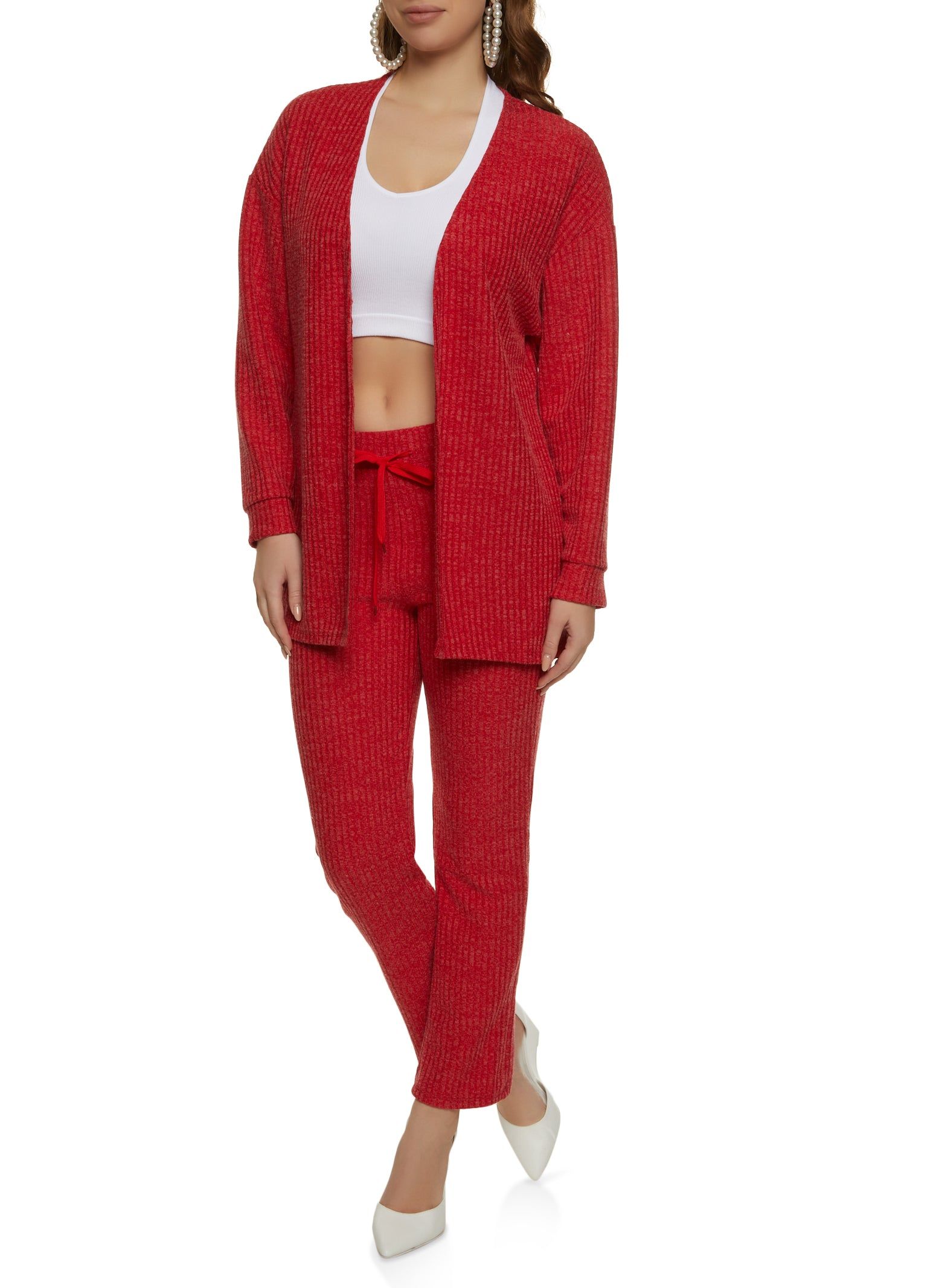 Solid Ribbed Knit Cardigan sold by Rainbow product image thumbnail 2