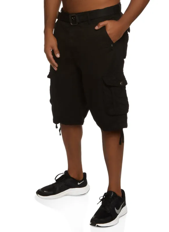 Mens Twill Belted Cargo Shorts sold by Rainbow