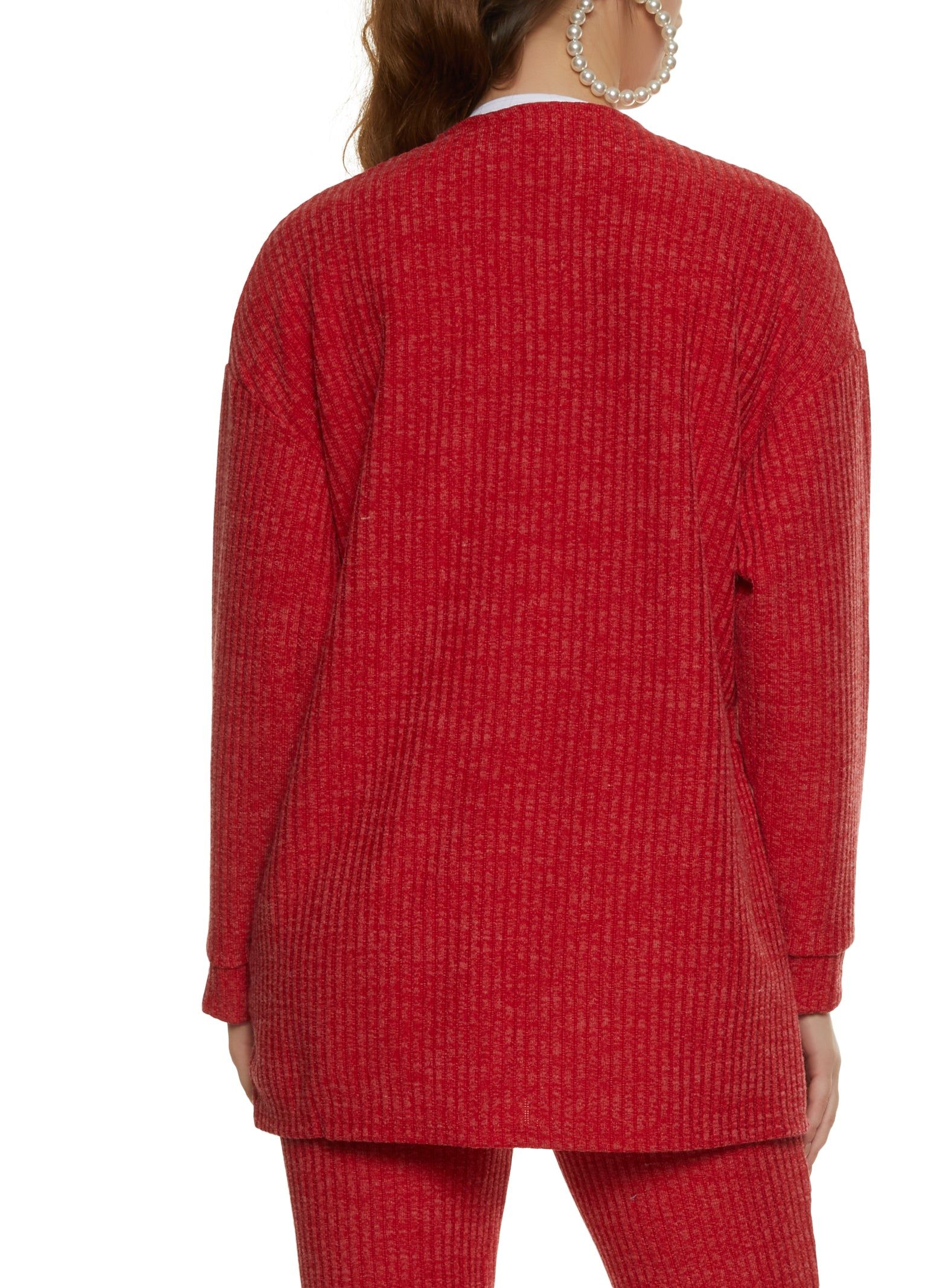 Solid Ribbed Knit Cardigan sold by Rainbow product image thumbnail 3