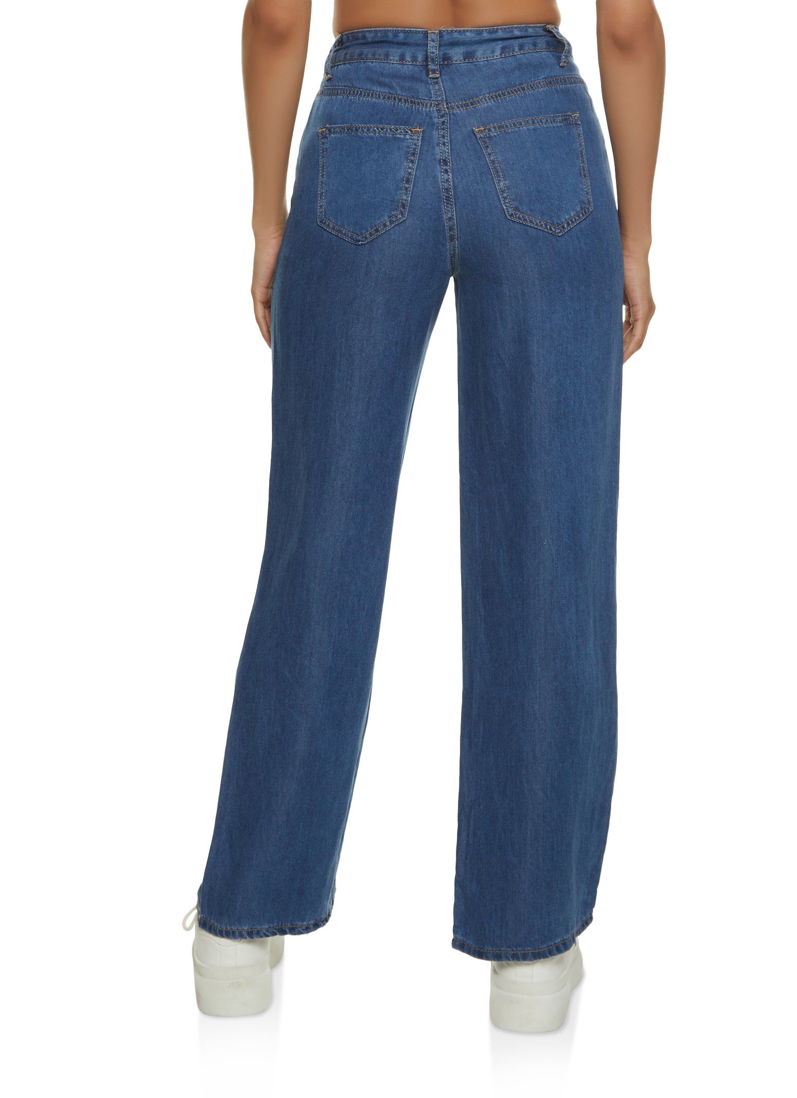 Chambray Drawstring Waist Wide Leg Jeans sold by Rainbow product image thumbnail 2