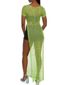 Fishnet Side Slits Maxi Dress sold by Rainbow