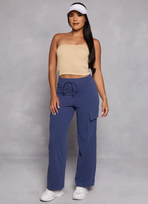 Cargo Pocket Wide Leg Sweatpants sold by Rainbow