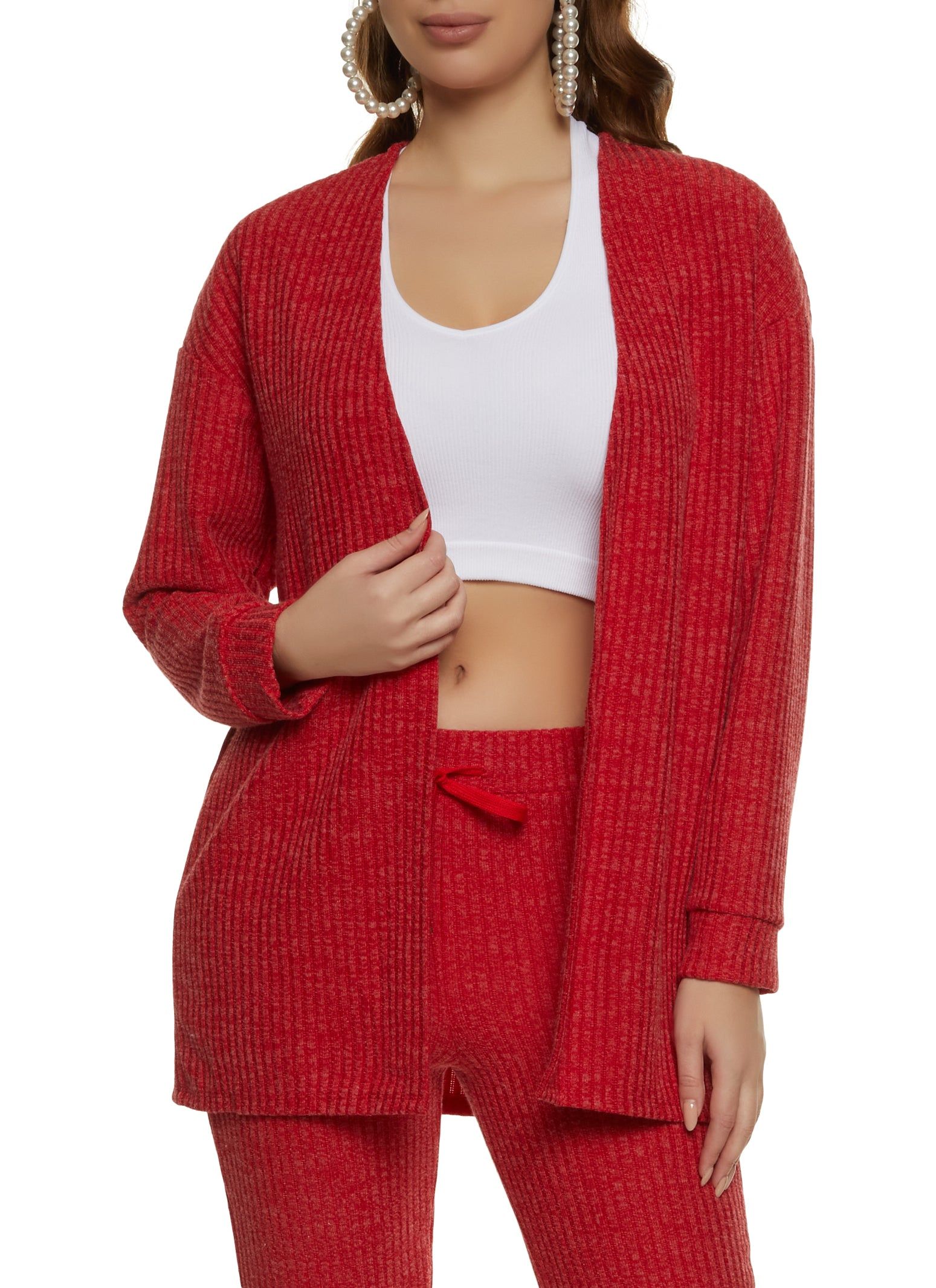 Solid Ribbed Knit Cardigan sold by Rainbow