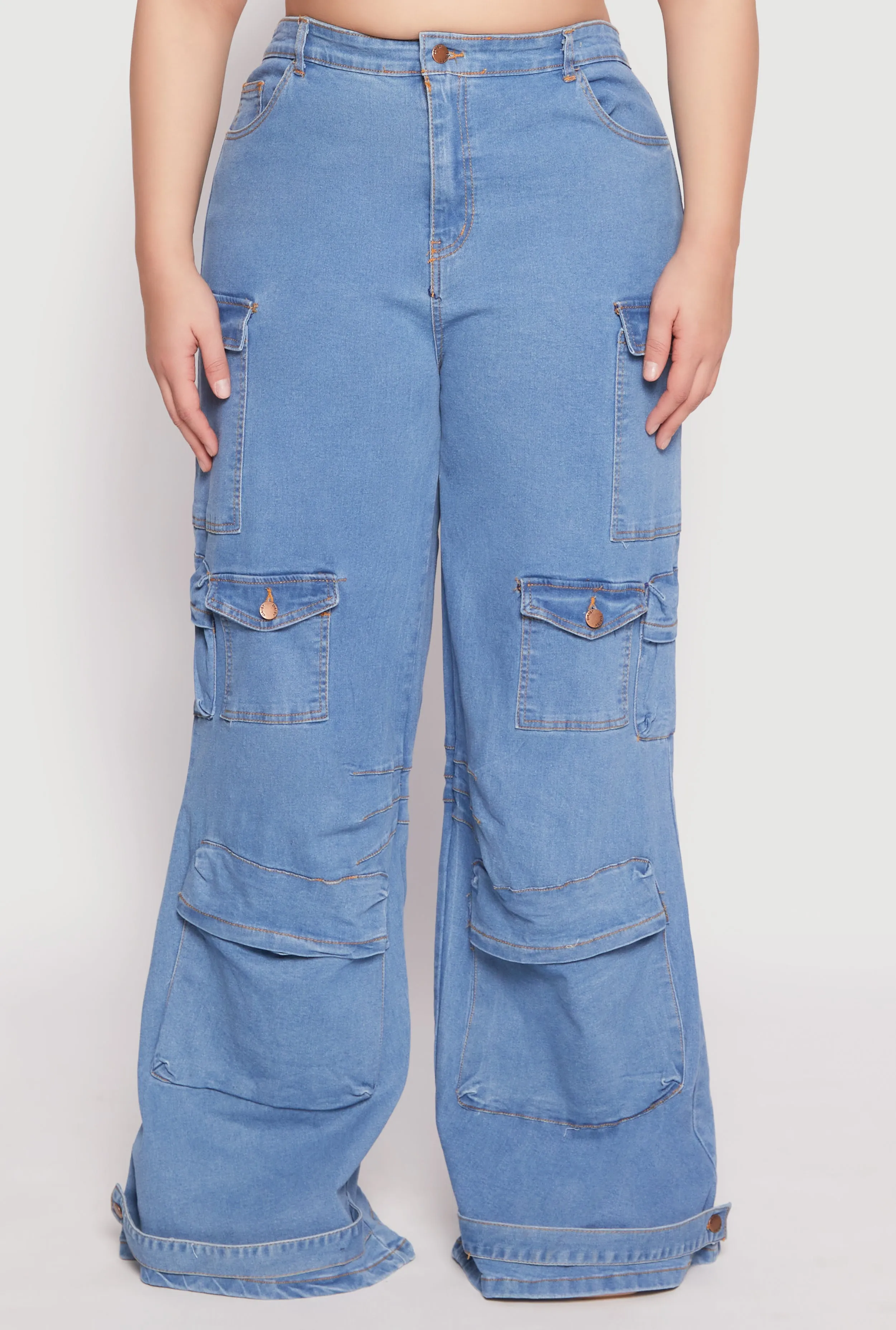 Plus Size Daisy Cargo Pocket Flare Jeans sold by Rainbow product image thumbnail 3