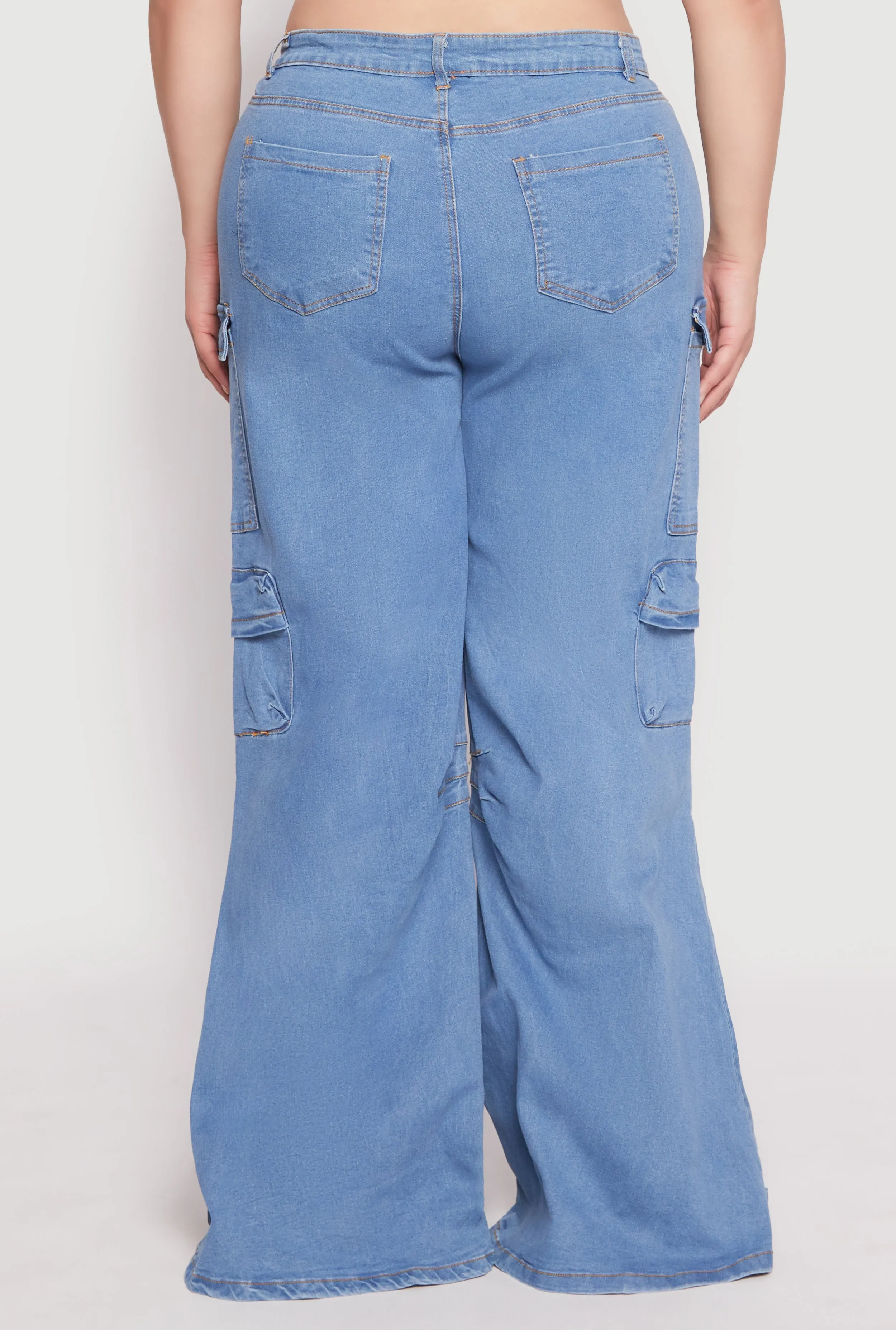 Plus Size Daisy Cargo Pocket Flare Jeans sold by Rainbow product image thumbnail 5