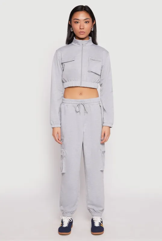 French Terry Chain Detail Cargo Joggers sold by Rainbow