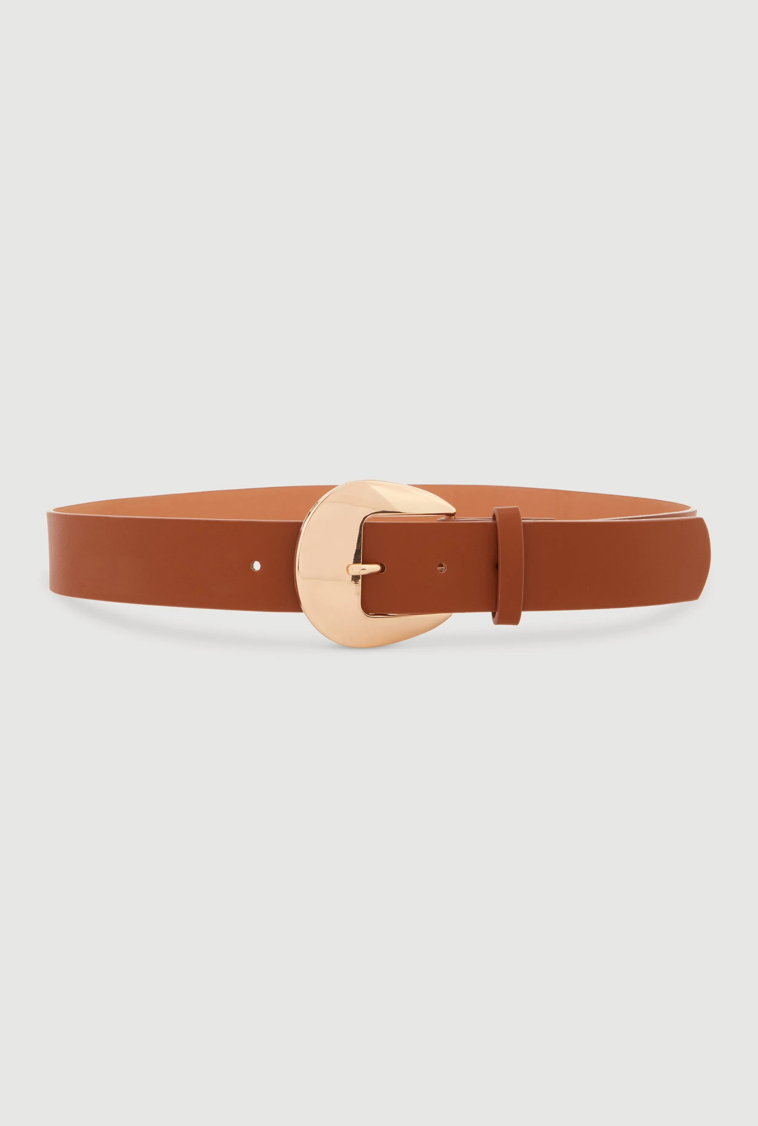 Metallic Round Buckle Faux Leather Belt sold by Rainbow