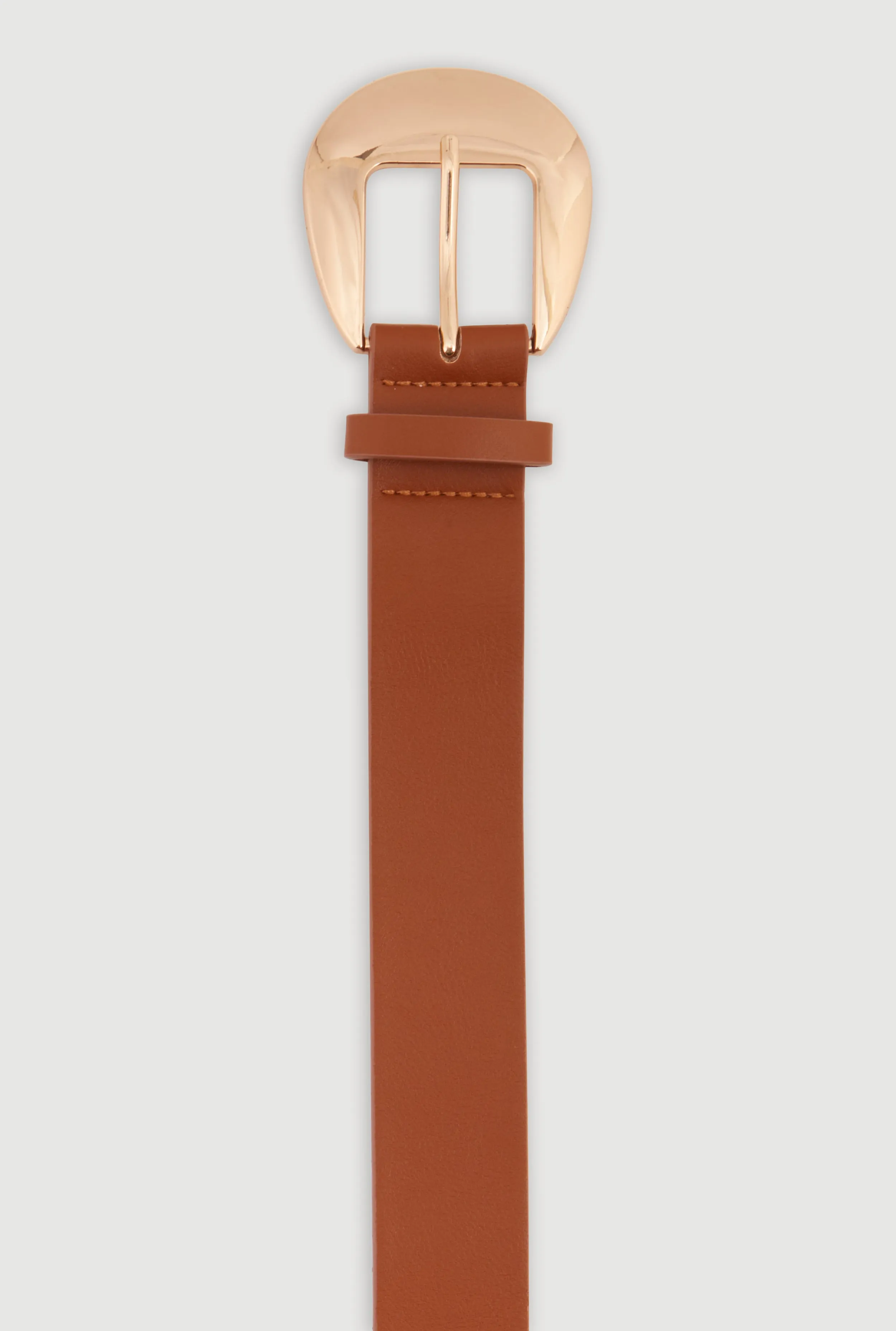 Metallic Round Buckle Faux Leather Belt sold by Rainbow product image thumbnail 3