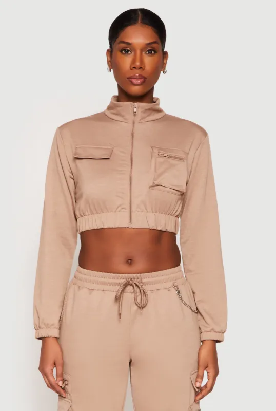 Zip Front Cropped Sweatshirt sold by Rainbow