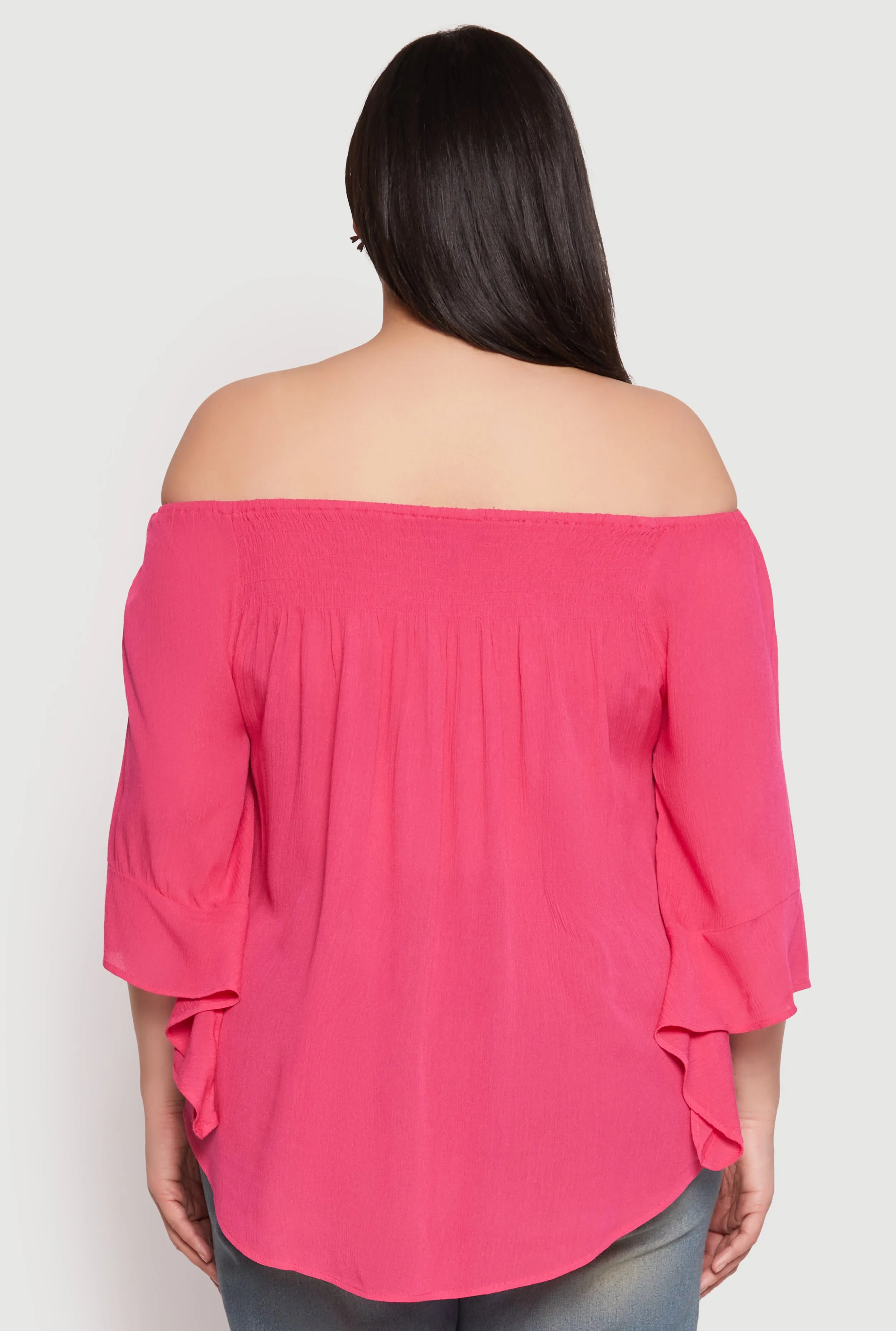 Plus Size Smocked Off the Shoulder Blouse sold by Rainbow product image thumbnail 5