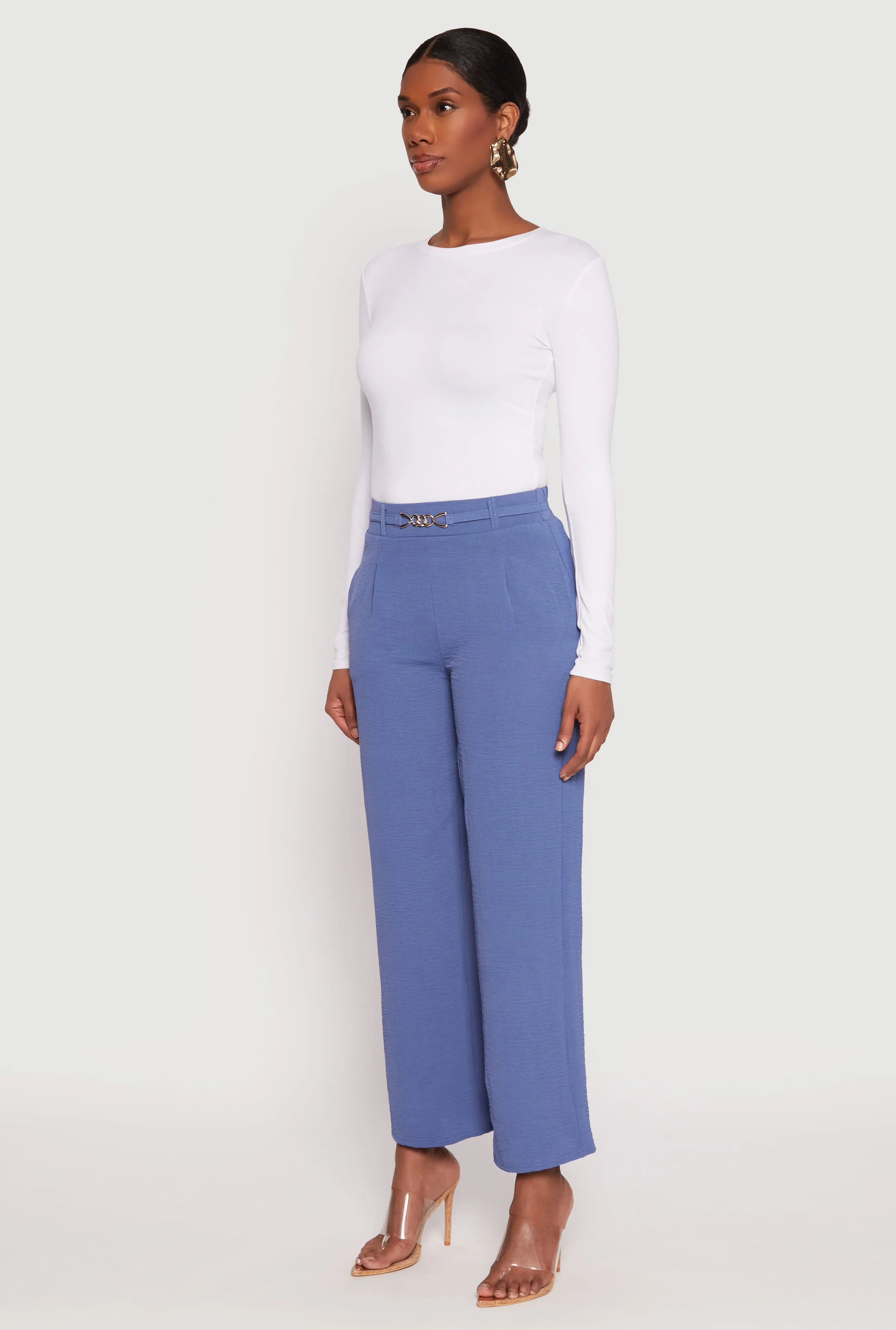 Airy Chain Detail Belted Front Pants sold by Rainbow product image thumbnail 2