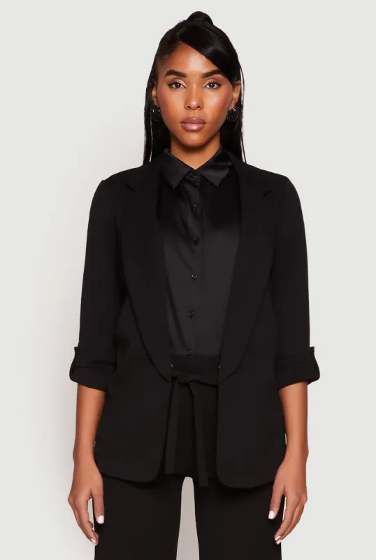 Crepe Knit Open Front Blazer sold by Rainbow
