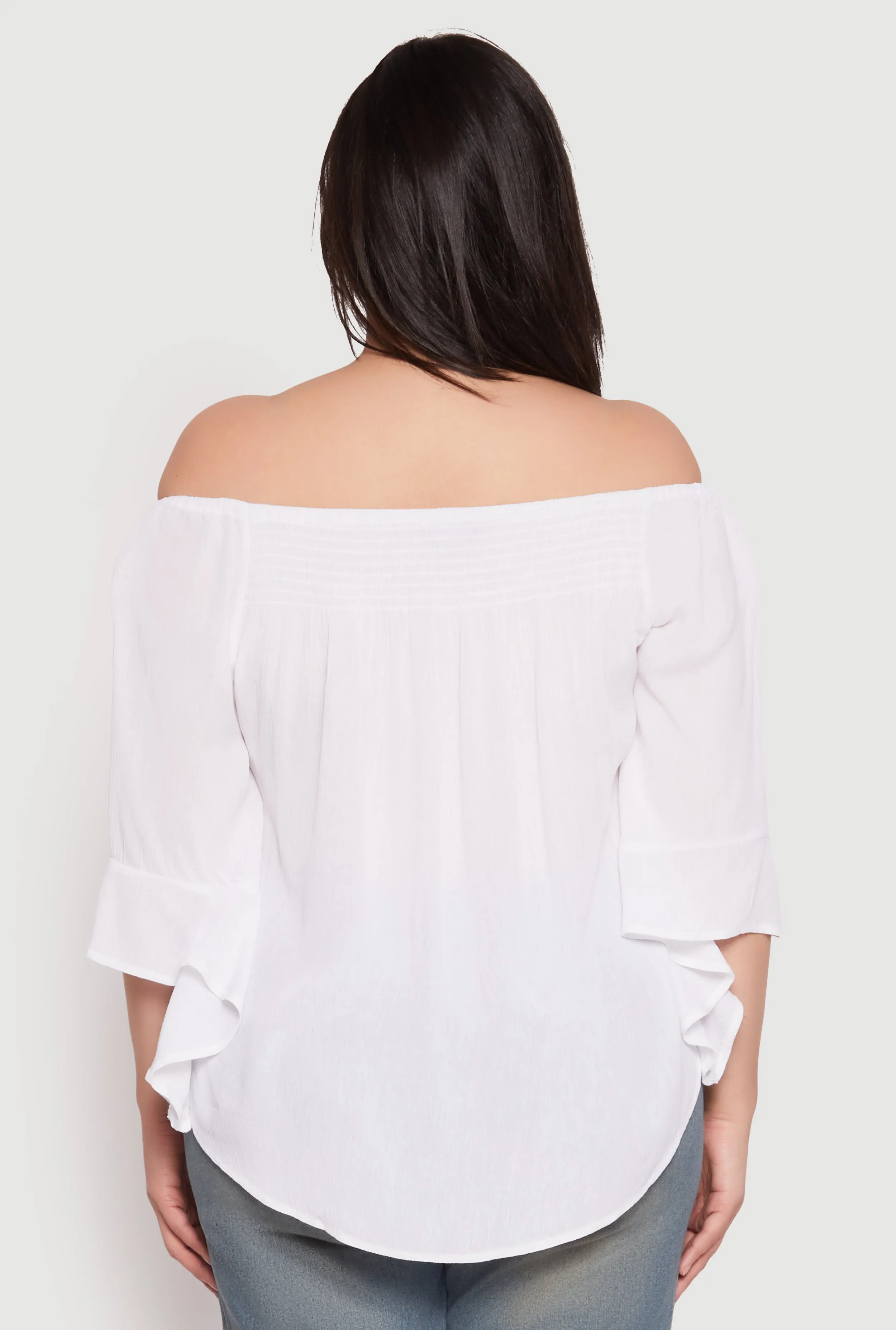 Plus Size Smocked Off the Shoulder Blouse sold by Rainbow product image thumbnail 5