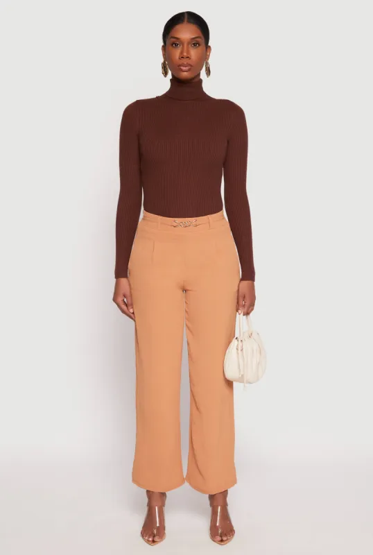 Airy Chain Detail Belted Front Pants sold by Rainbow