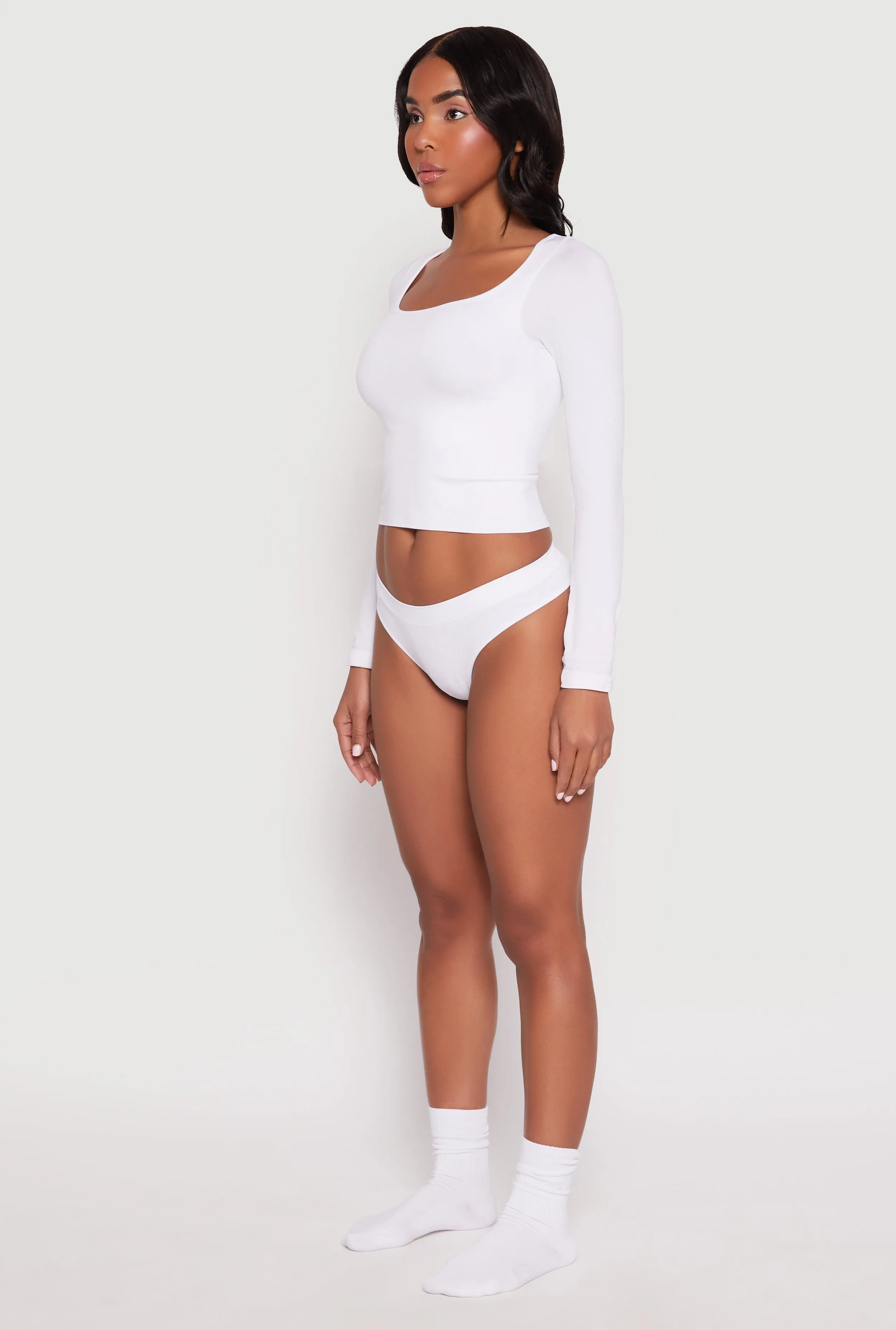 Ribbed Knit Seamless Thong Panty sold by Rainbow product image thumbnail 3