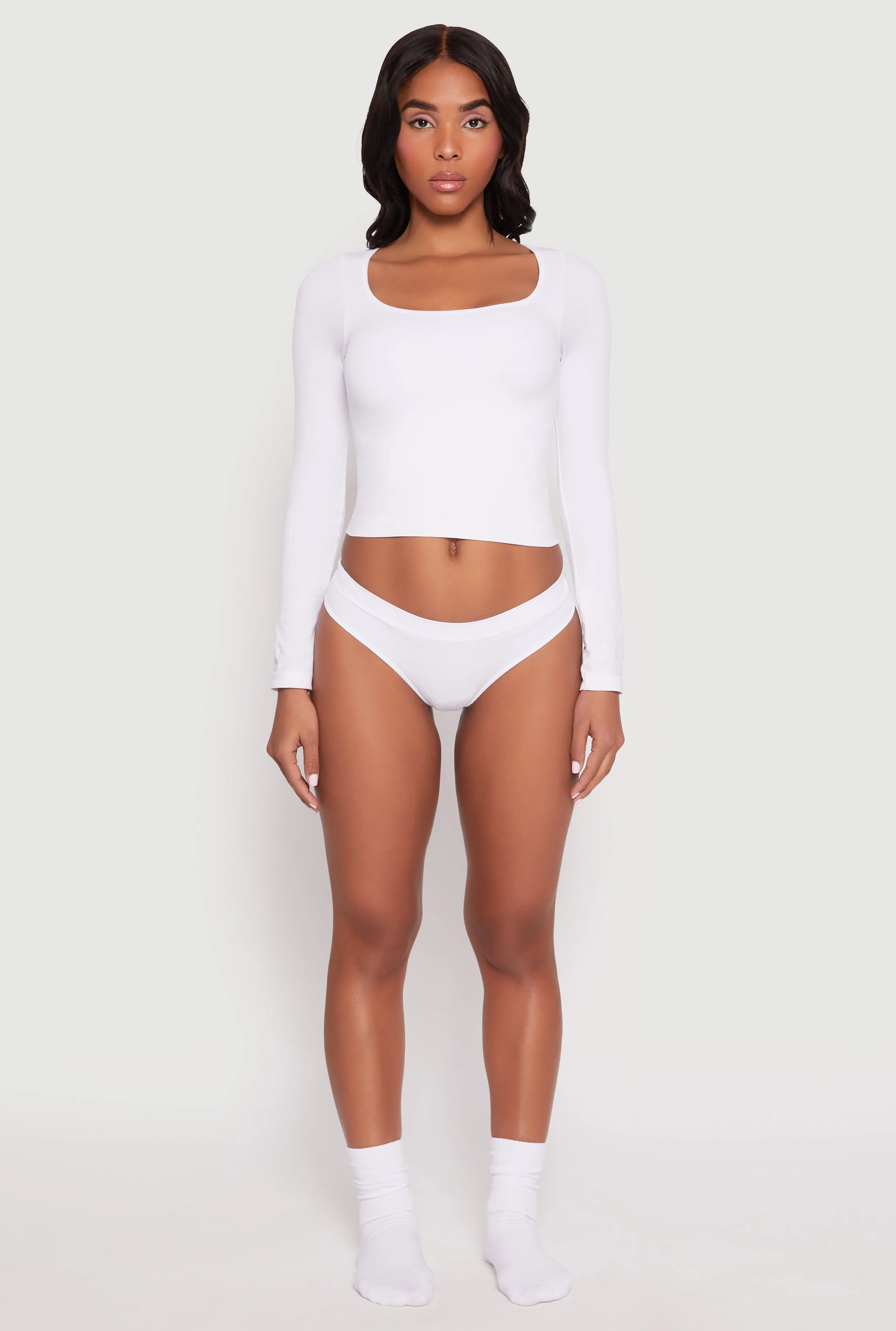 Ribbed Knit Seamless Thong Panty sold by Rainbow product image thumbnail 2