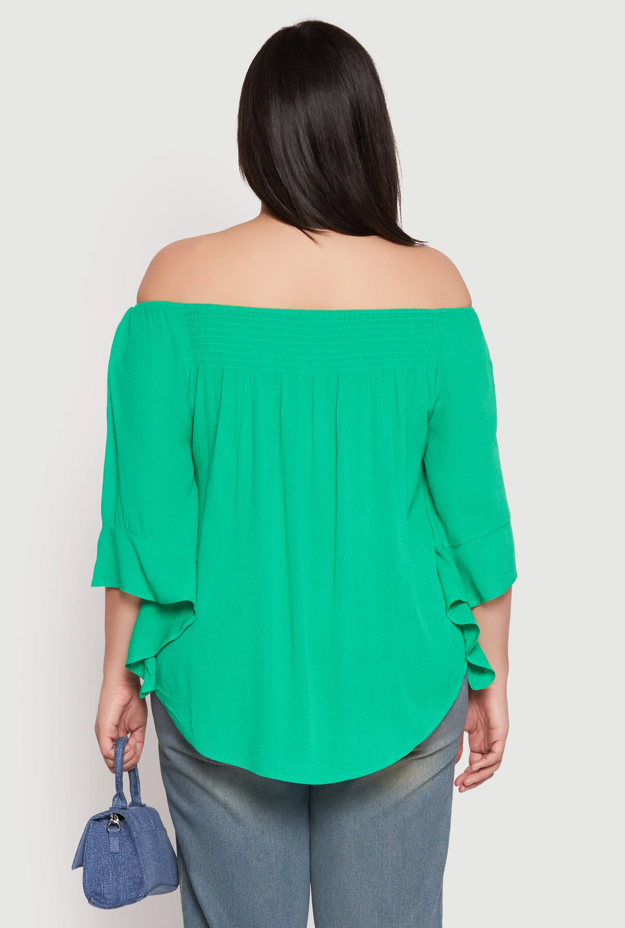 Plus Size Smocked Off the Shoulder Blouse sold by Rainbow product image thumbnail 5