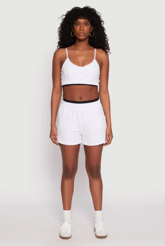 Contrast Elastic Trim High Waist Shorts sold by Rainbow