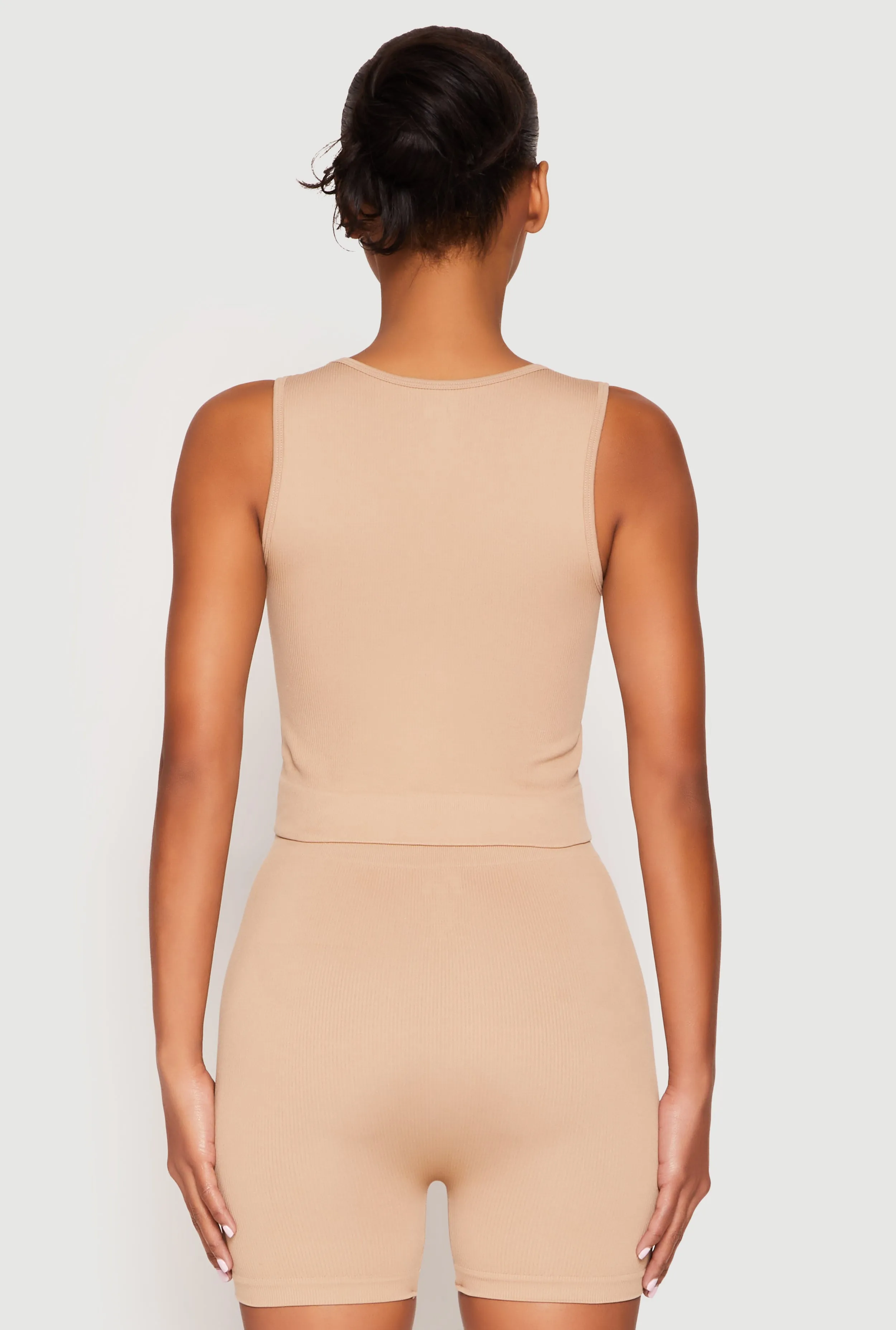 Seamless V Neck Crop Top and Biker Shorts sold by Rainbow product image thumbnail 5