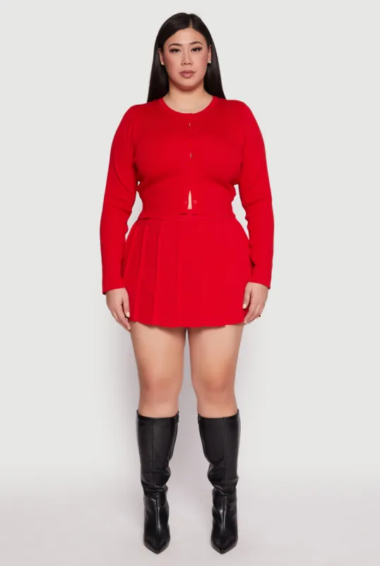 Plus Size Daisy High Waisted Pleated Skort sold by Rainbow