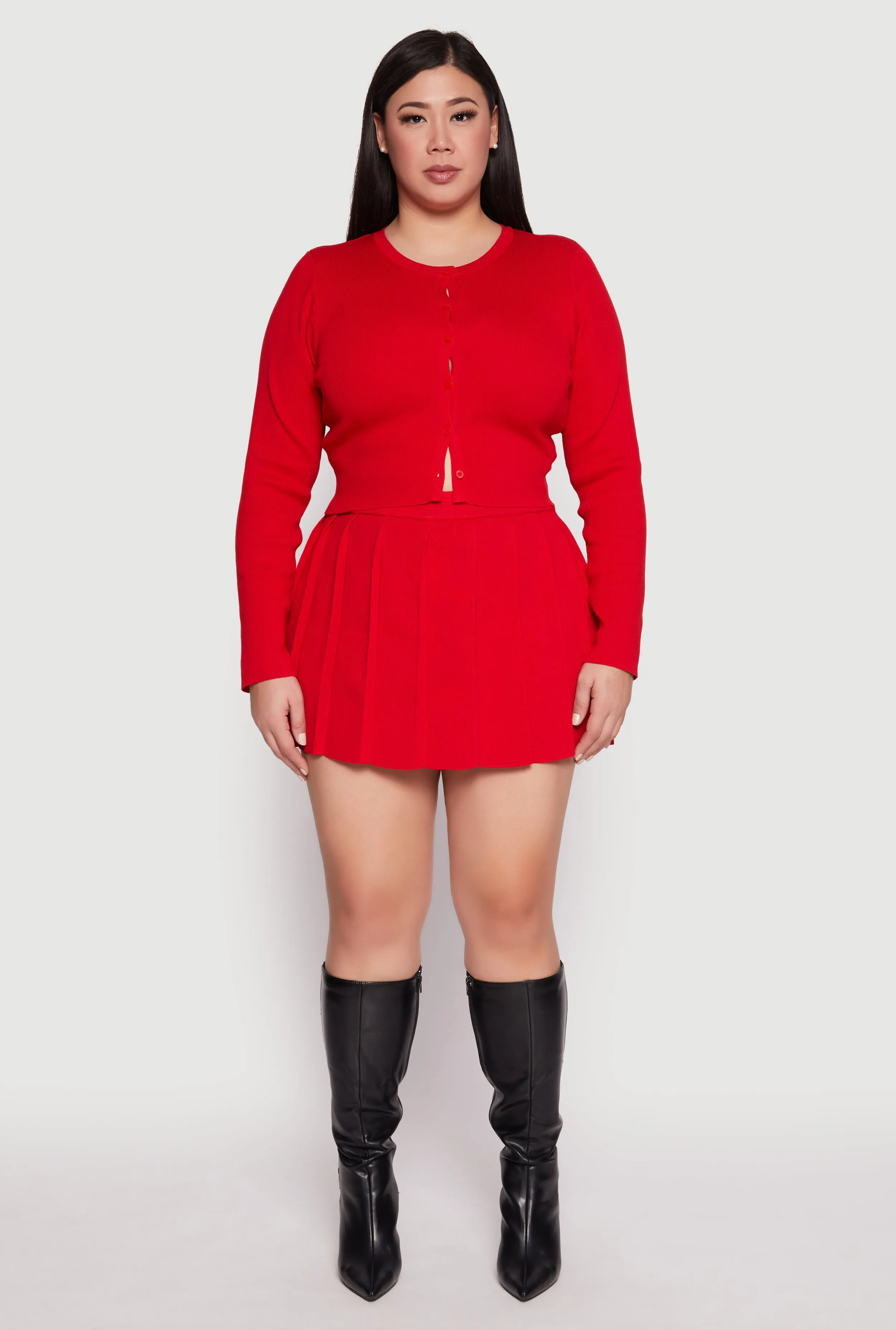 Plus Size Daisy High Waisted Pleated Skort sold by Rainbow