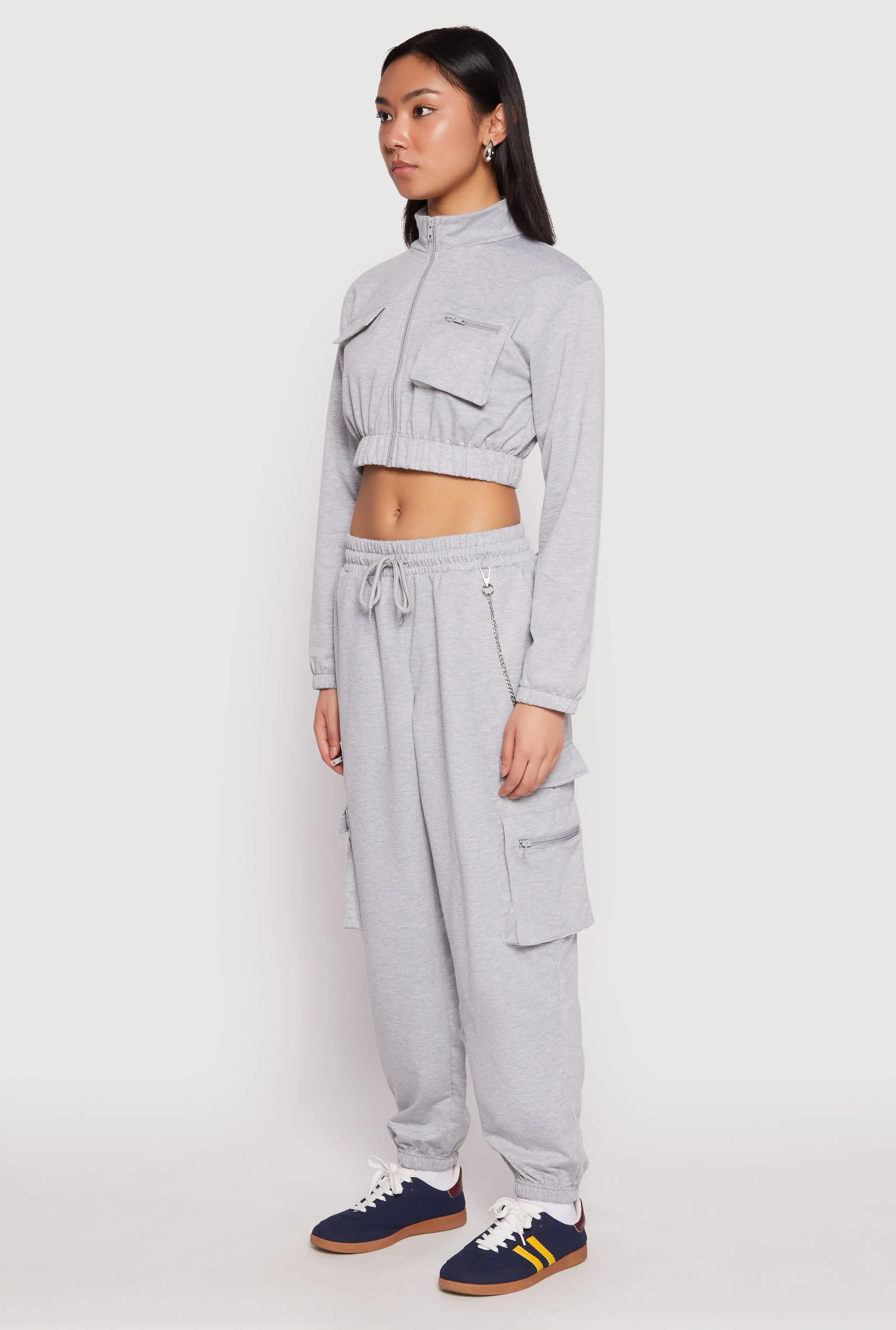 Zip Front Cropped Sweatshirt sold by Rainbow product image thumbnail 3
