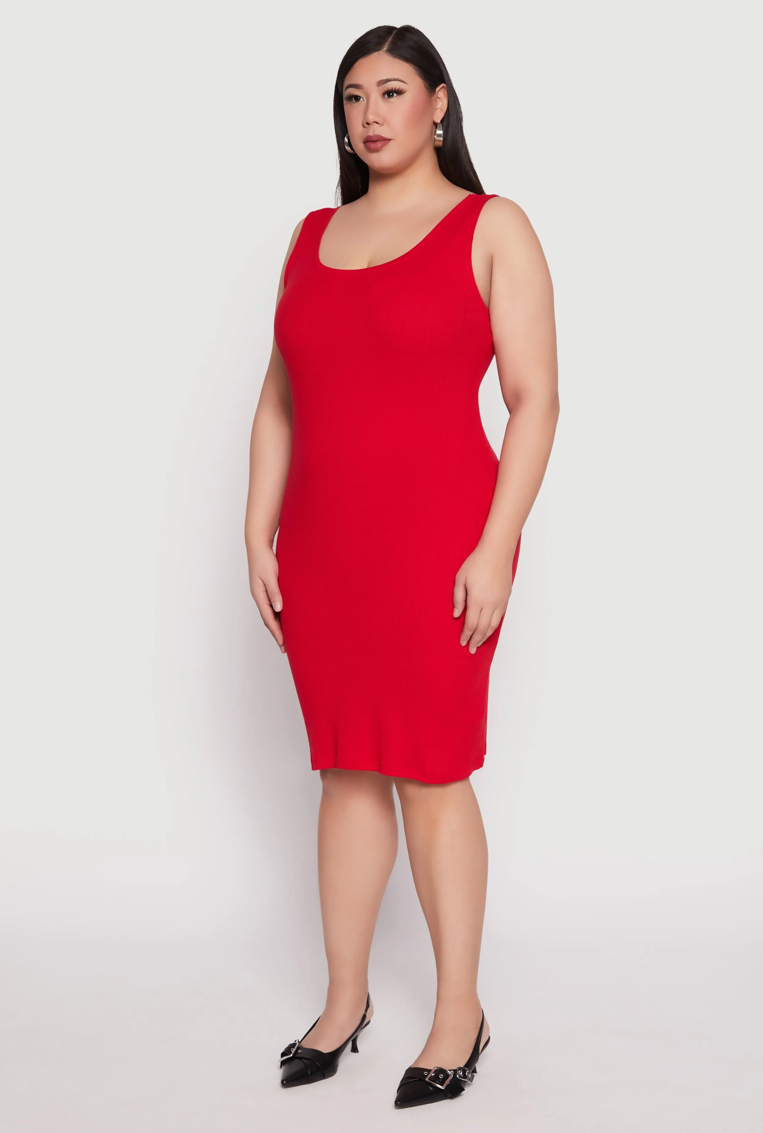 Plus Size Ribbed Knit Midi Tank Dress sold by Rainbow product image thumbnail 2