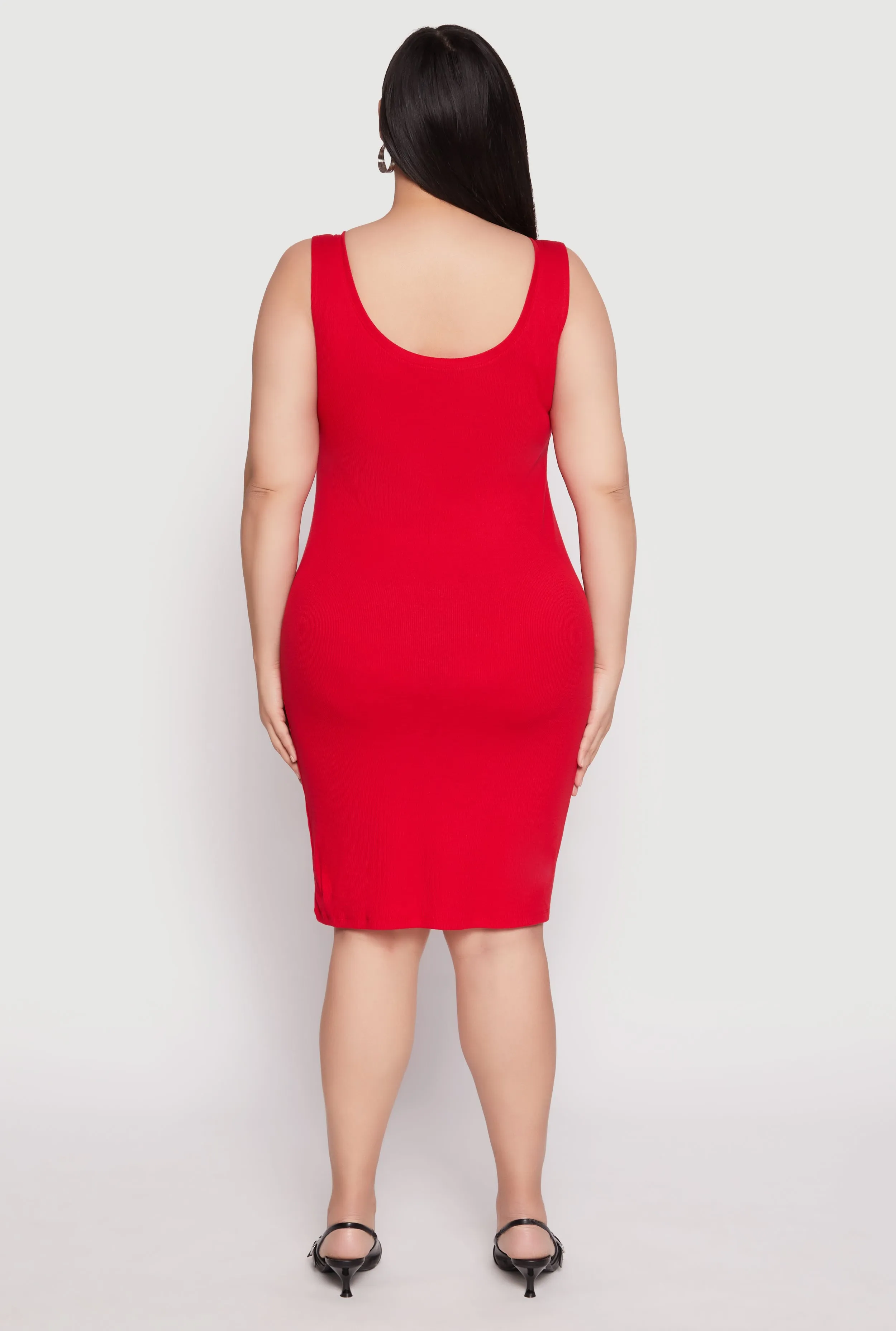 Plus Size Ribbed Knit Midi Tank Dress sold by Rainbow product image thumbnail 3