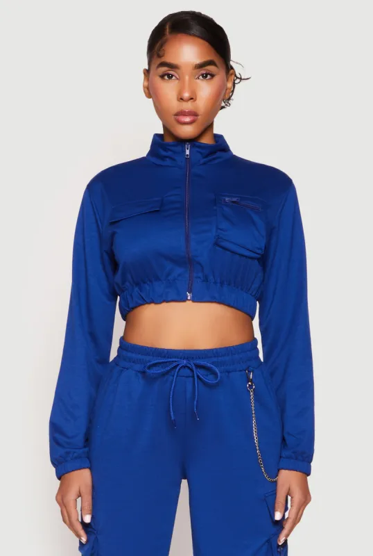 Zip Front Cropped Sweatshirt sold by Rainbow