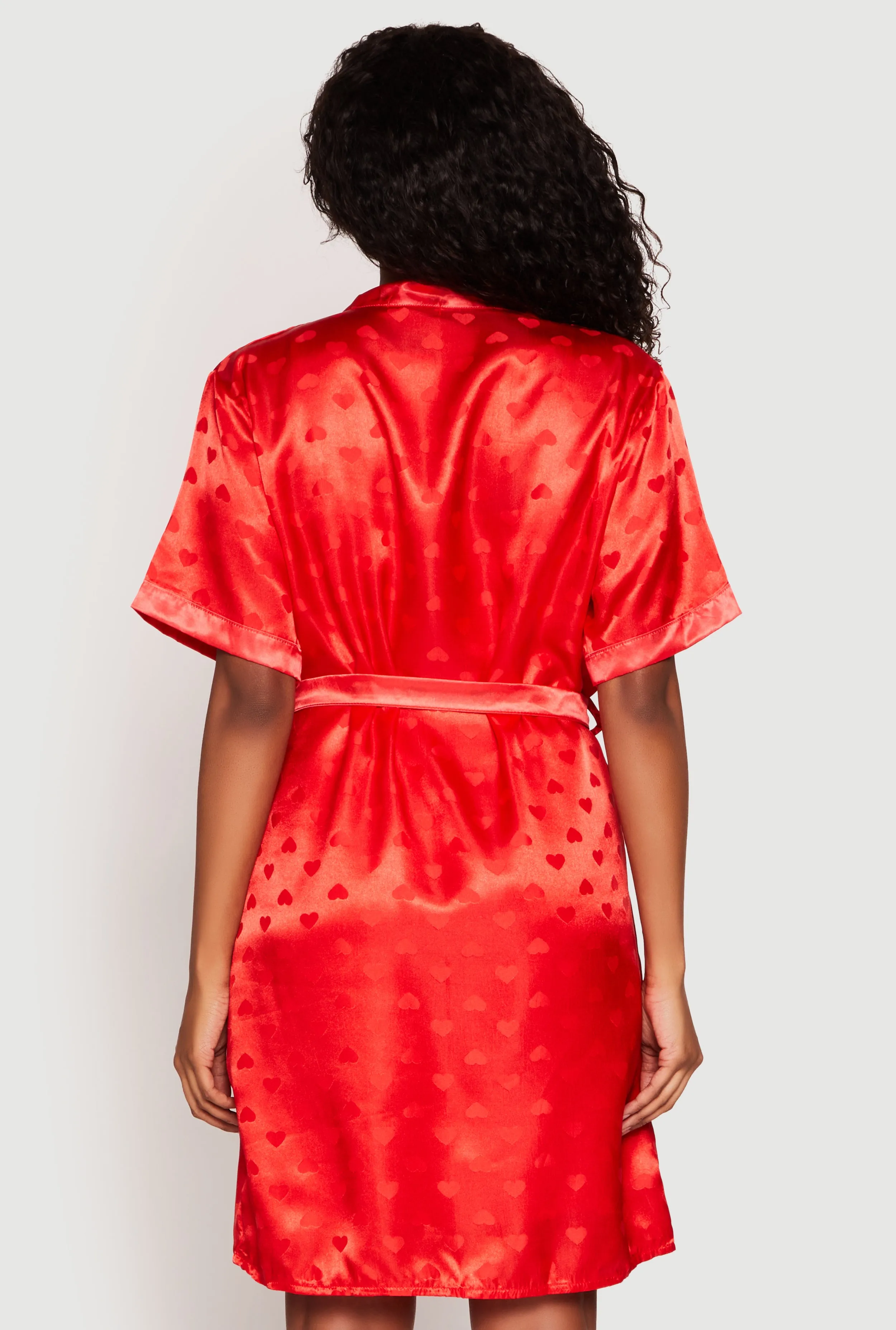 Satin Heart Print Cami Nightgown with Robe sold by Rainbow product image thumbnail 3