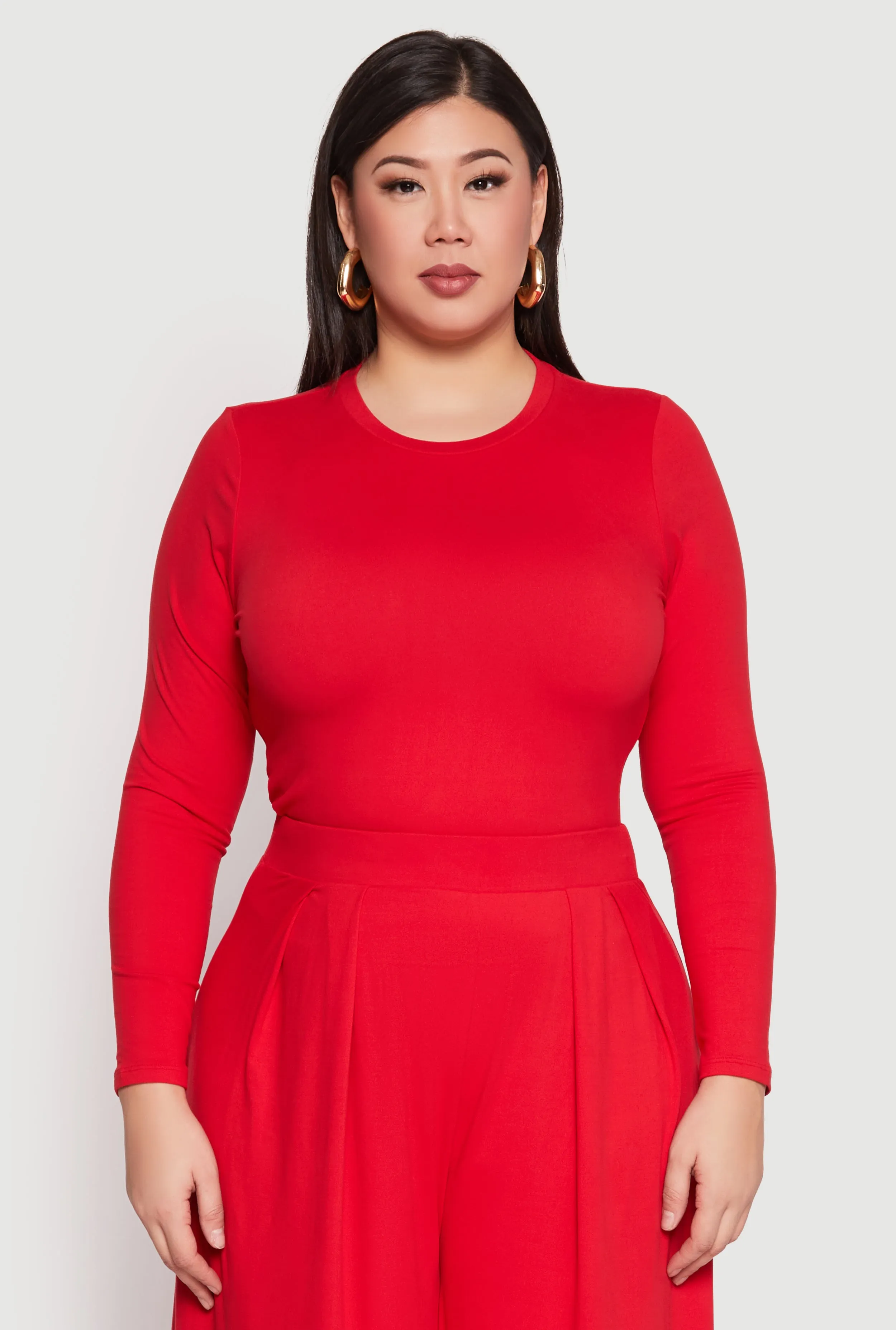 Plus Size Soft Knit Long Sleeve Top sold by Rainbow