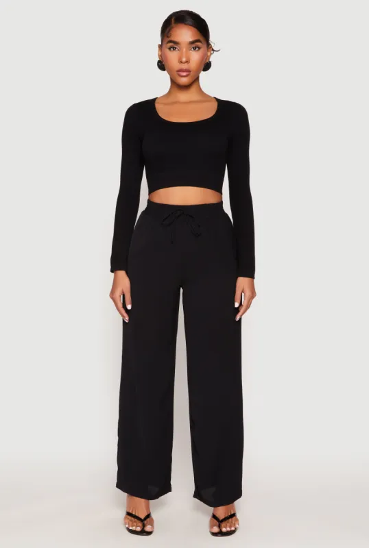 Faux Drawstring Dress Pants sold by Rainbow