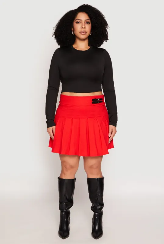 Plus Size High Waisted Pleated Skirt sold by Rainbow
