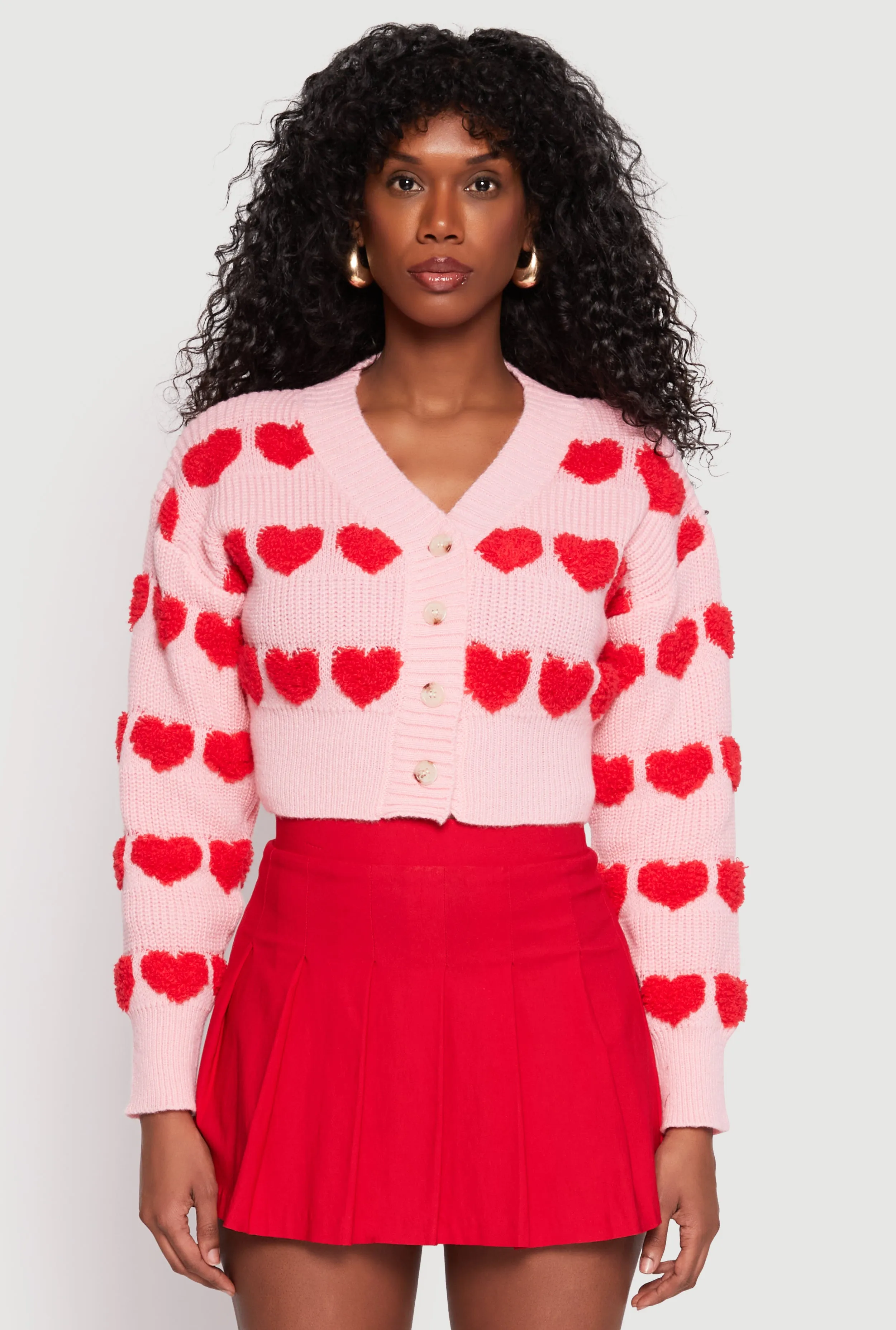 Daisy Chenille Heart Cropped Cardigan sold by Rainbow product image thumbnail 2