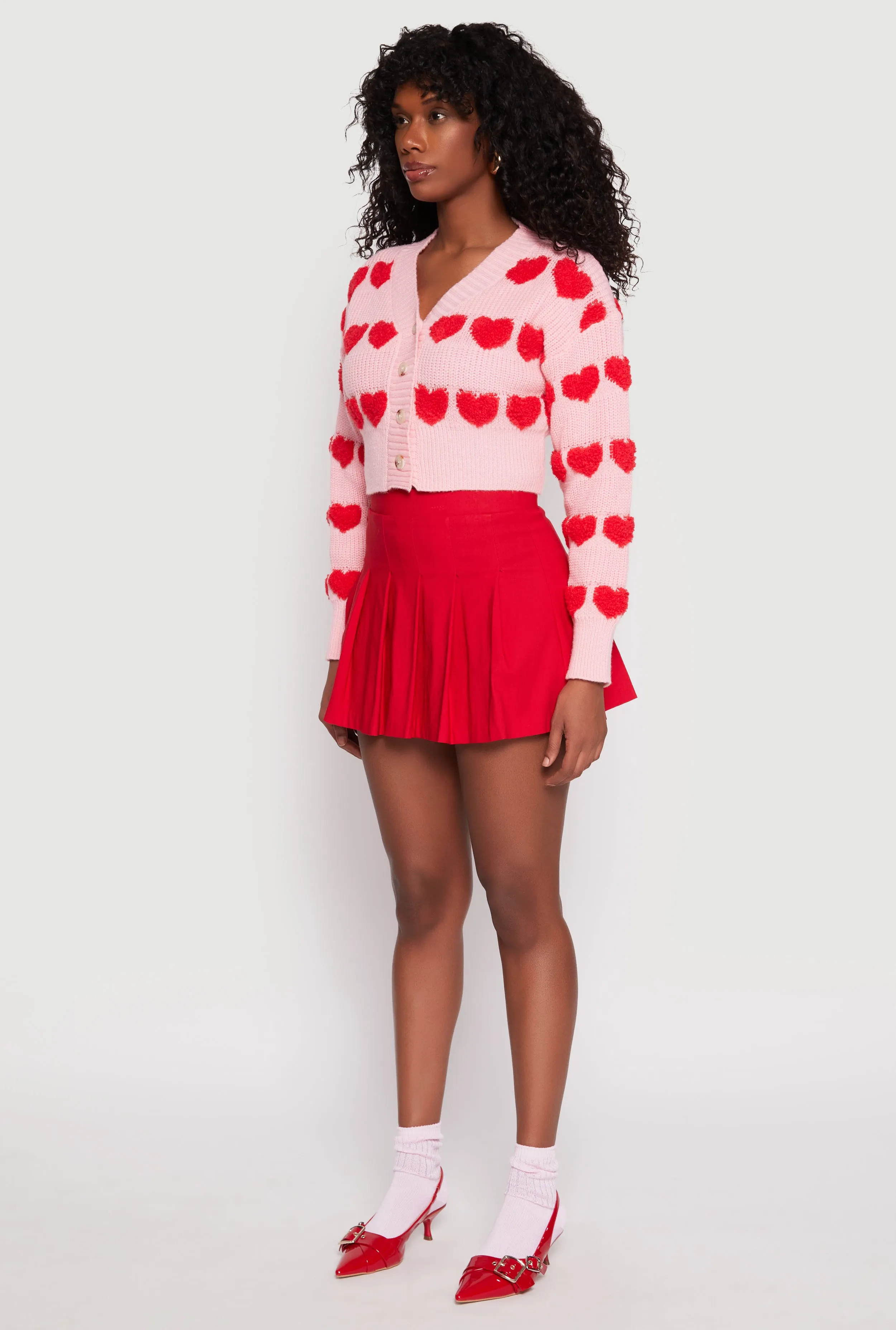 Daisy Chenille Heart Cropped Cardigan sold by Rainbow product image thumbnail 3