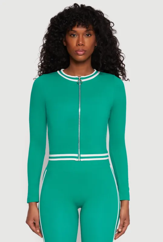 Seamless Varsity Stripe Track Jacket sold by Rainbow