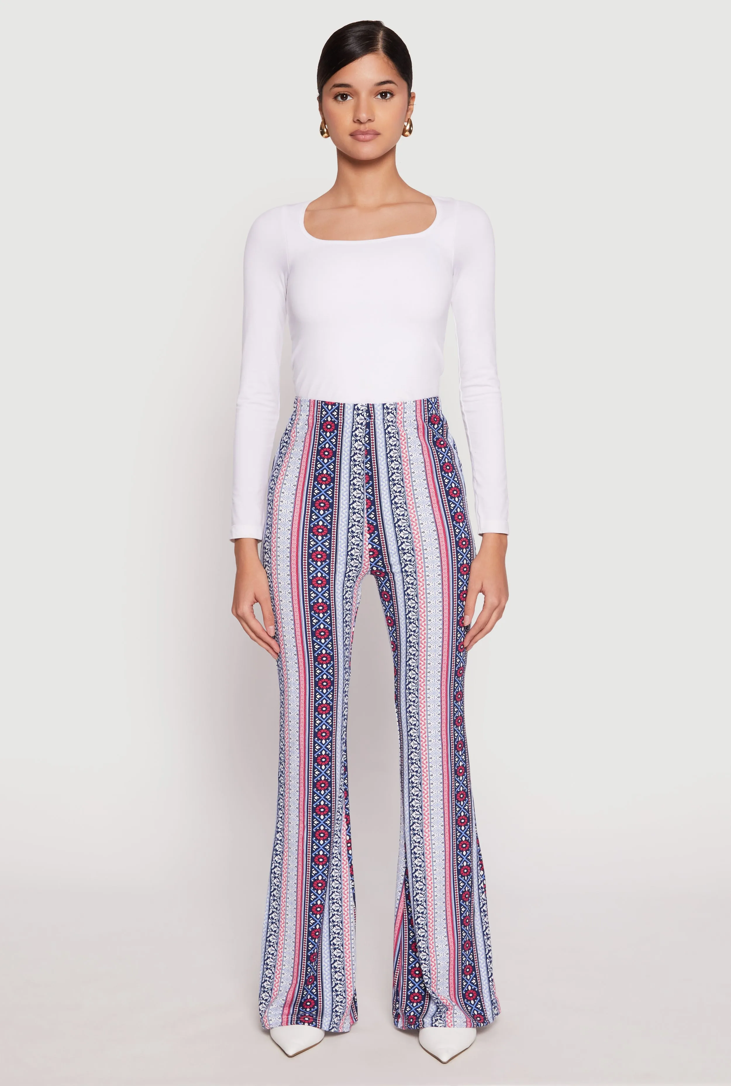 Boho Print High Waist Flare Pants sold by Rainbow