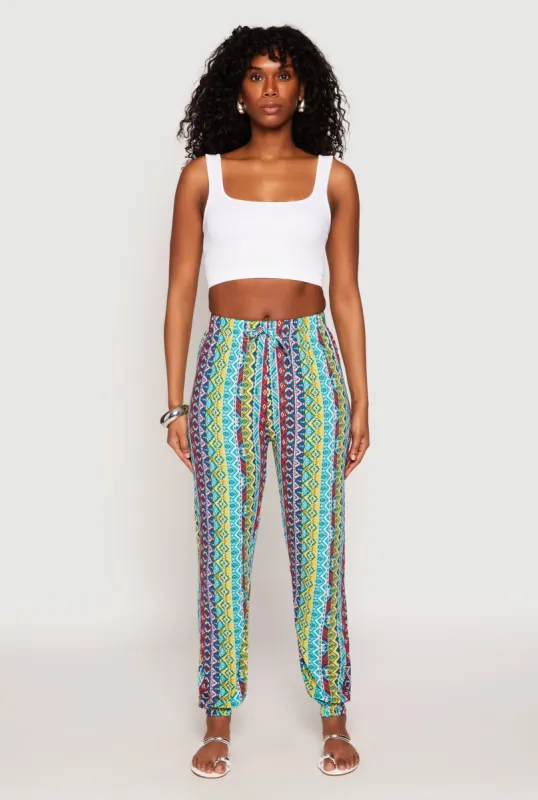 Boho Border Print Joggers sold by Rainbow